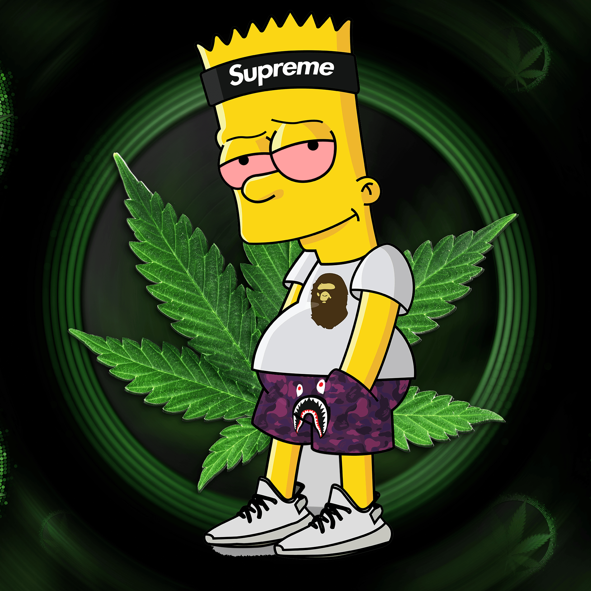 2000x2000 Bart Simpson Weed Wallpaper, Phone