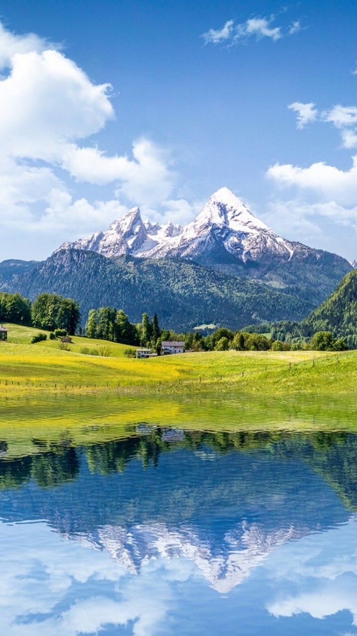 700x1250 Summer Mountain Lake Reflection Landscape IPhone 6 Wallpaper, Phone