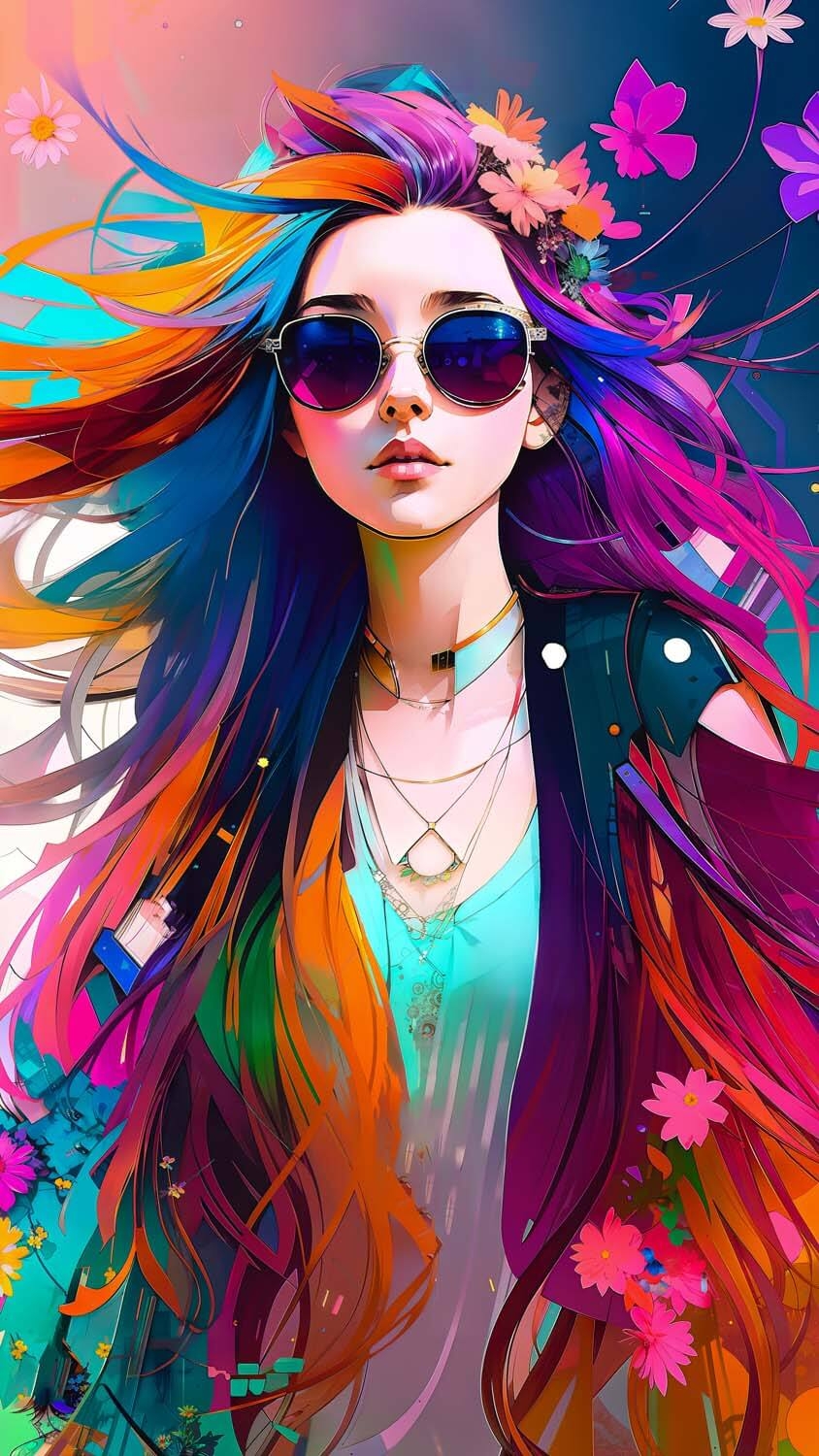 850x1500 Colorful Girl AI Art IPhone Wallpaper HD Wallpaper, iPhone Wallpaper, Phone