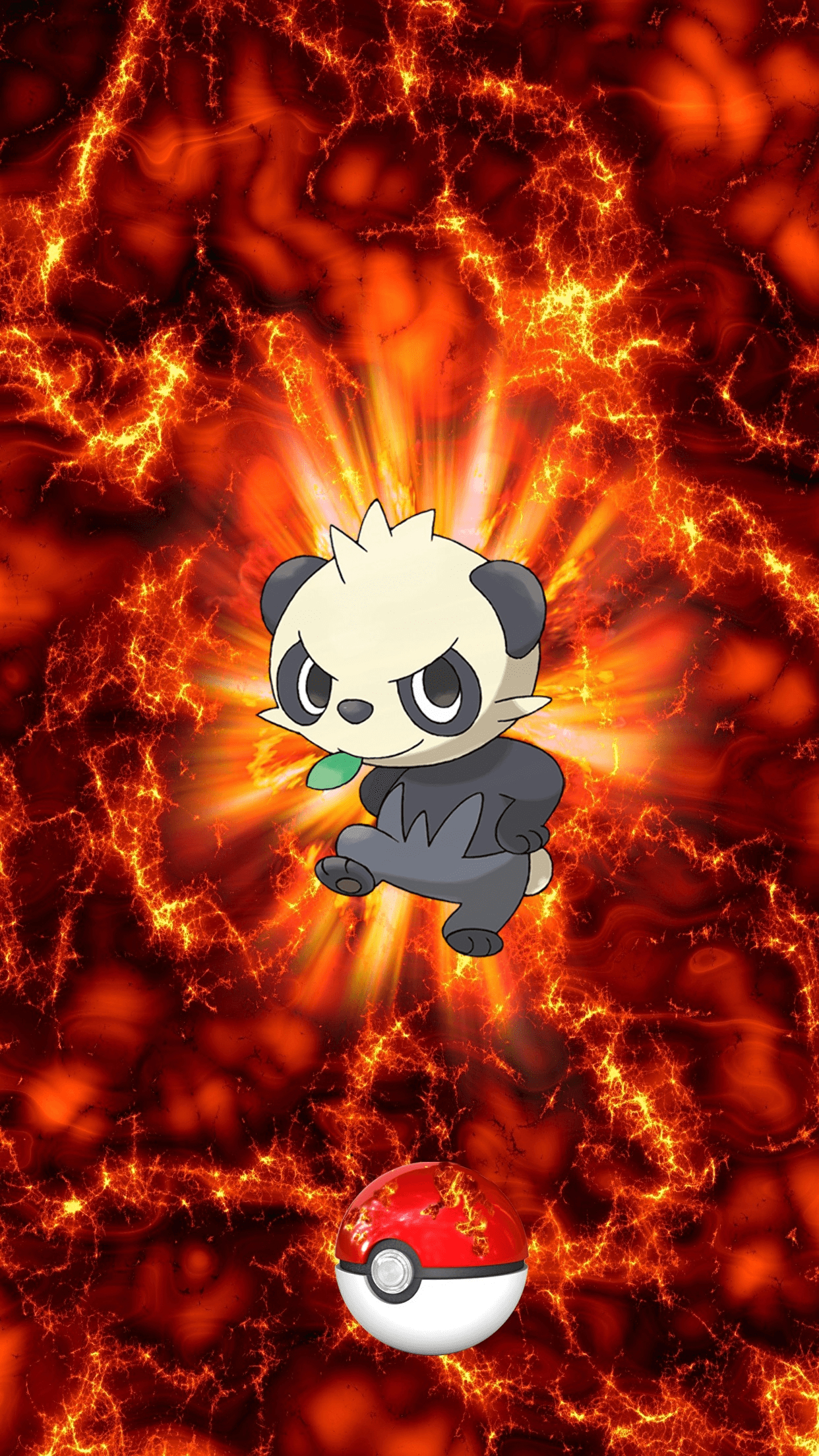 1250x2210 Fire Pokeball Pancham 142 Yancham 149 Egg, Phone