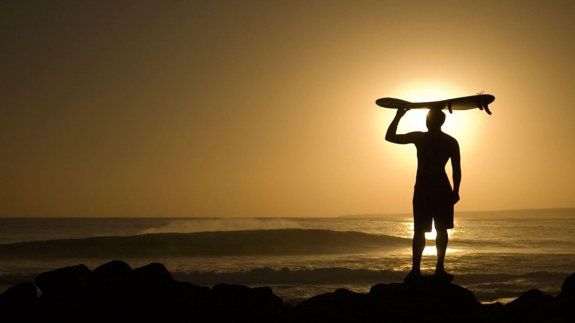 1920x1080 Surfer at Sunset Wallpaper, Desktop