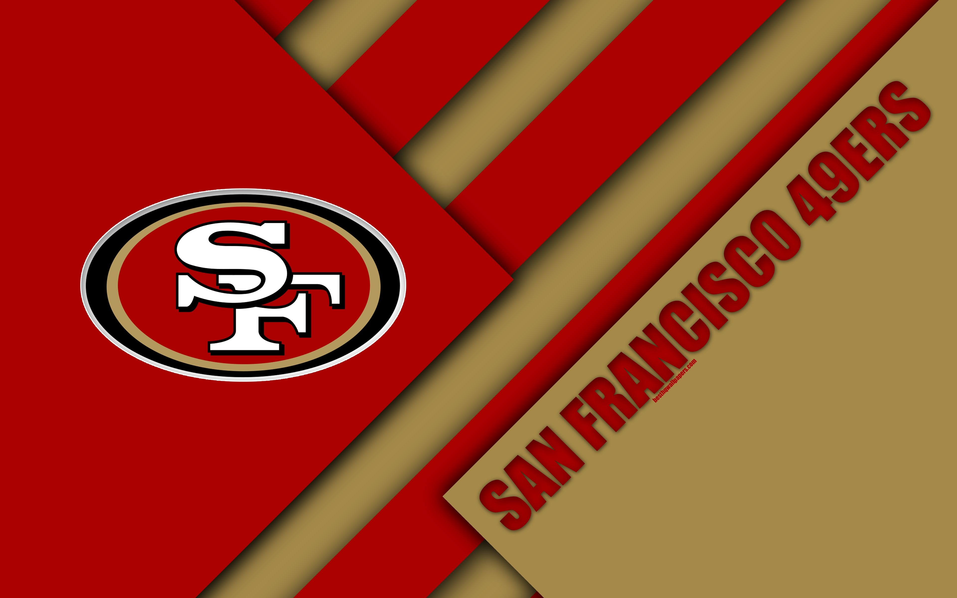 3840x2400 Download wallpaper San Francisco 49ers, NFC West, 4K, logo, NFL, Desktop