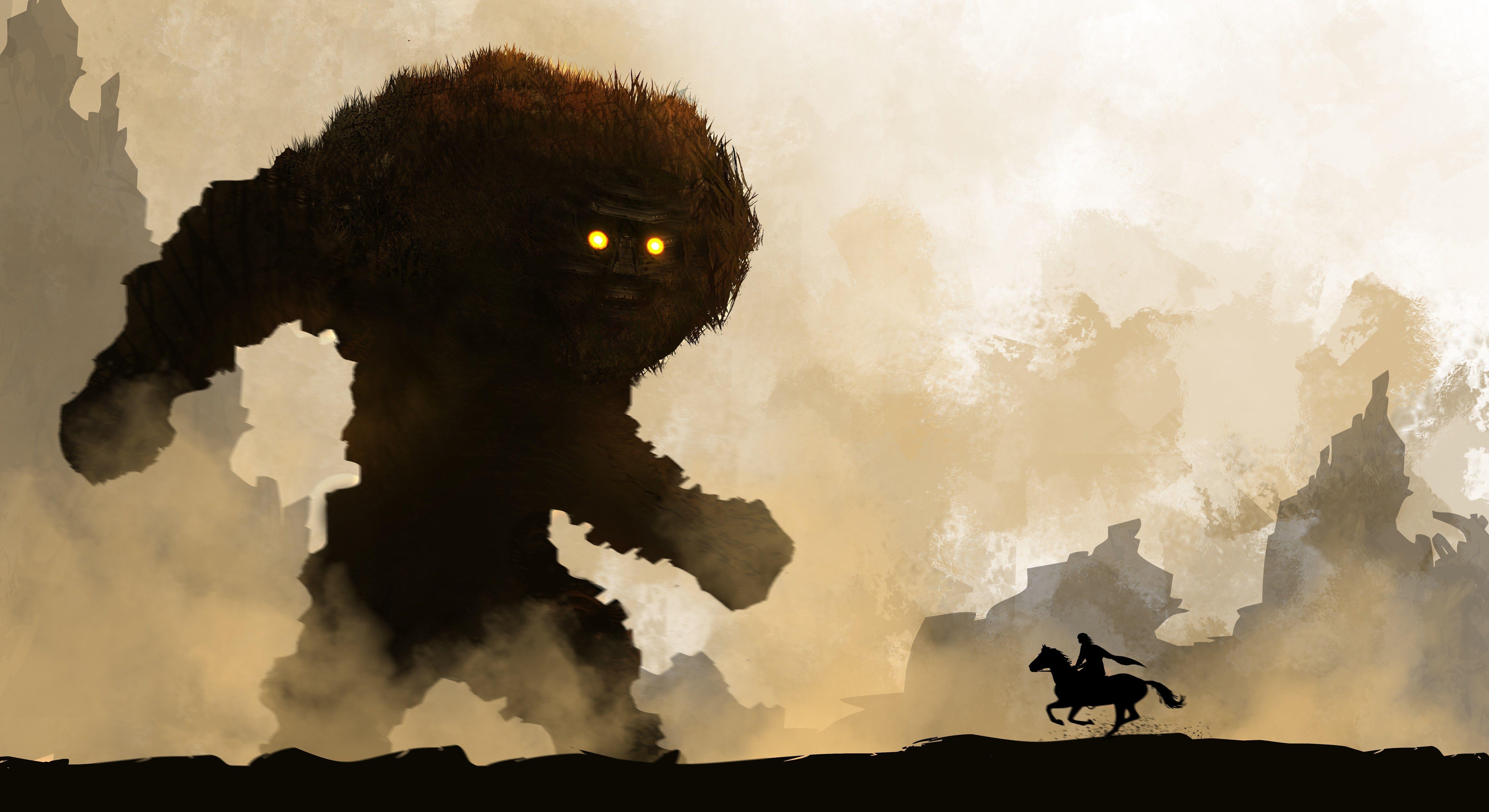 6600x3600 fantasy Art, Creature, Horse, Warrior, Shadow Of The Colossus, Desktop