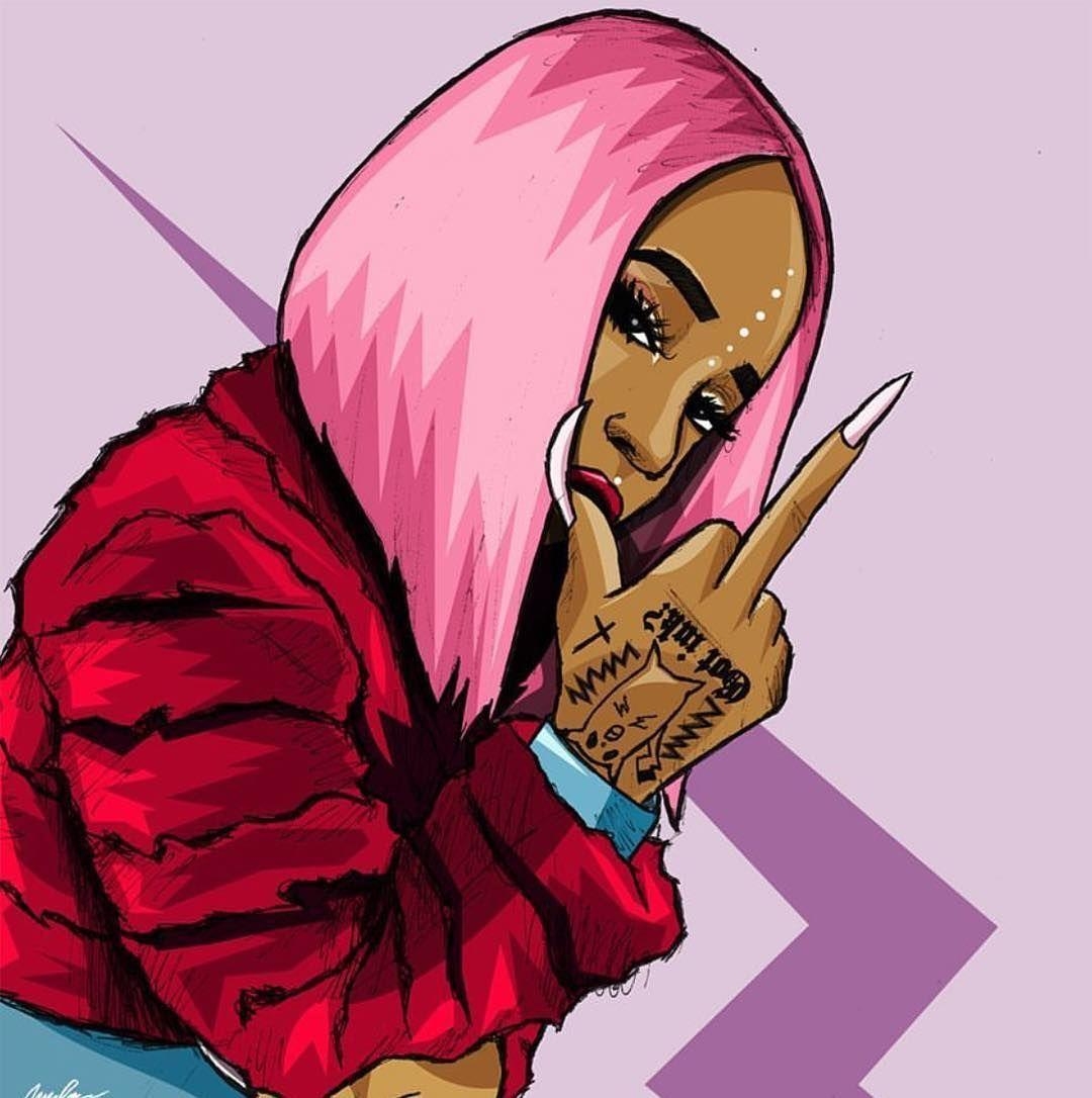 1080x1090 Cartoon Gangster Girl Wallpaper, Phone