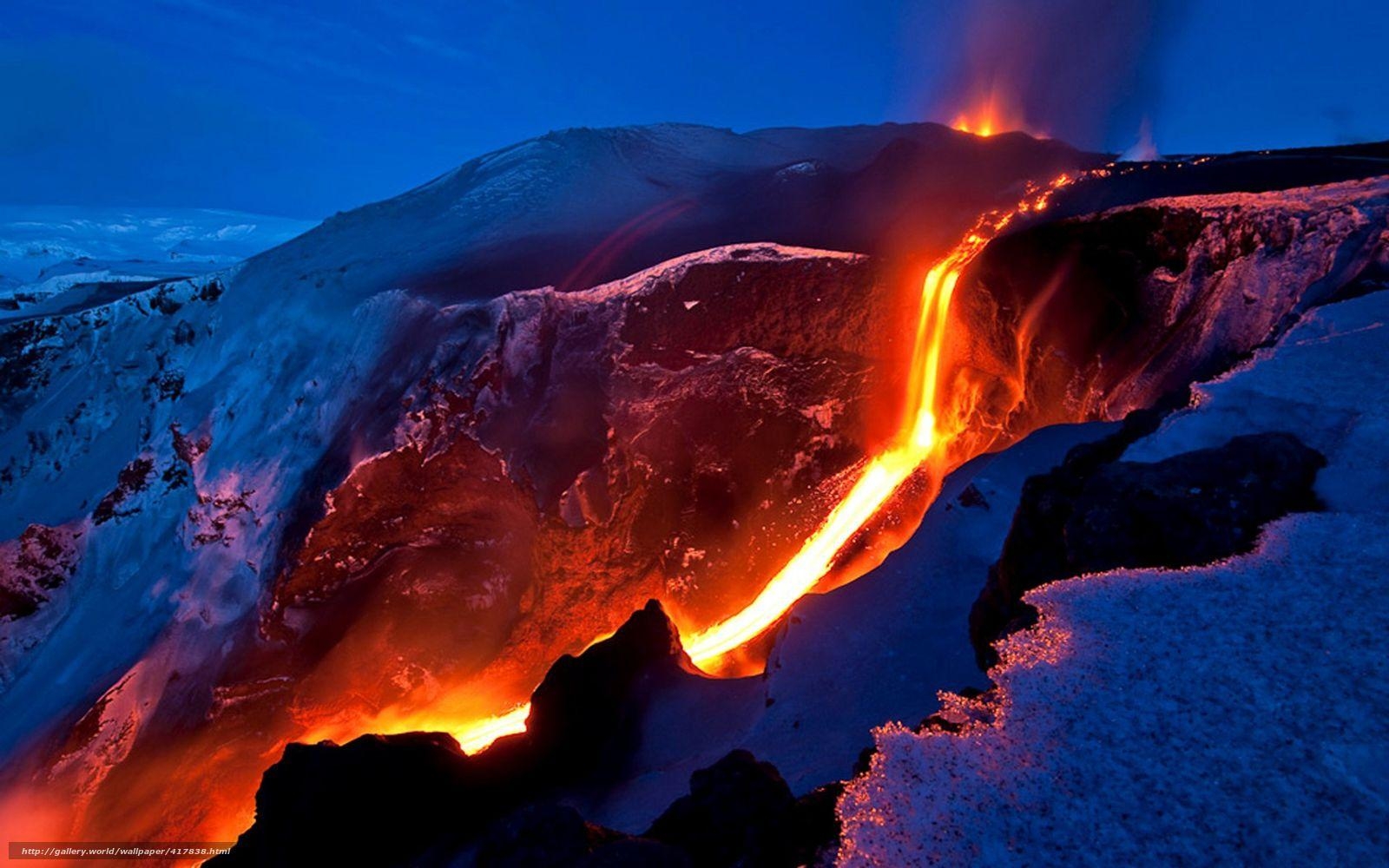 1600x1000 Download wallpaper snow, lava, IZBERZHENIE, MAGMA free desktop, Desktop