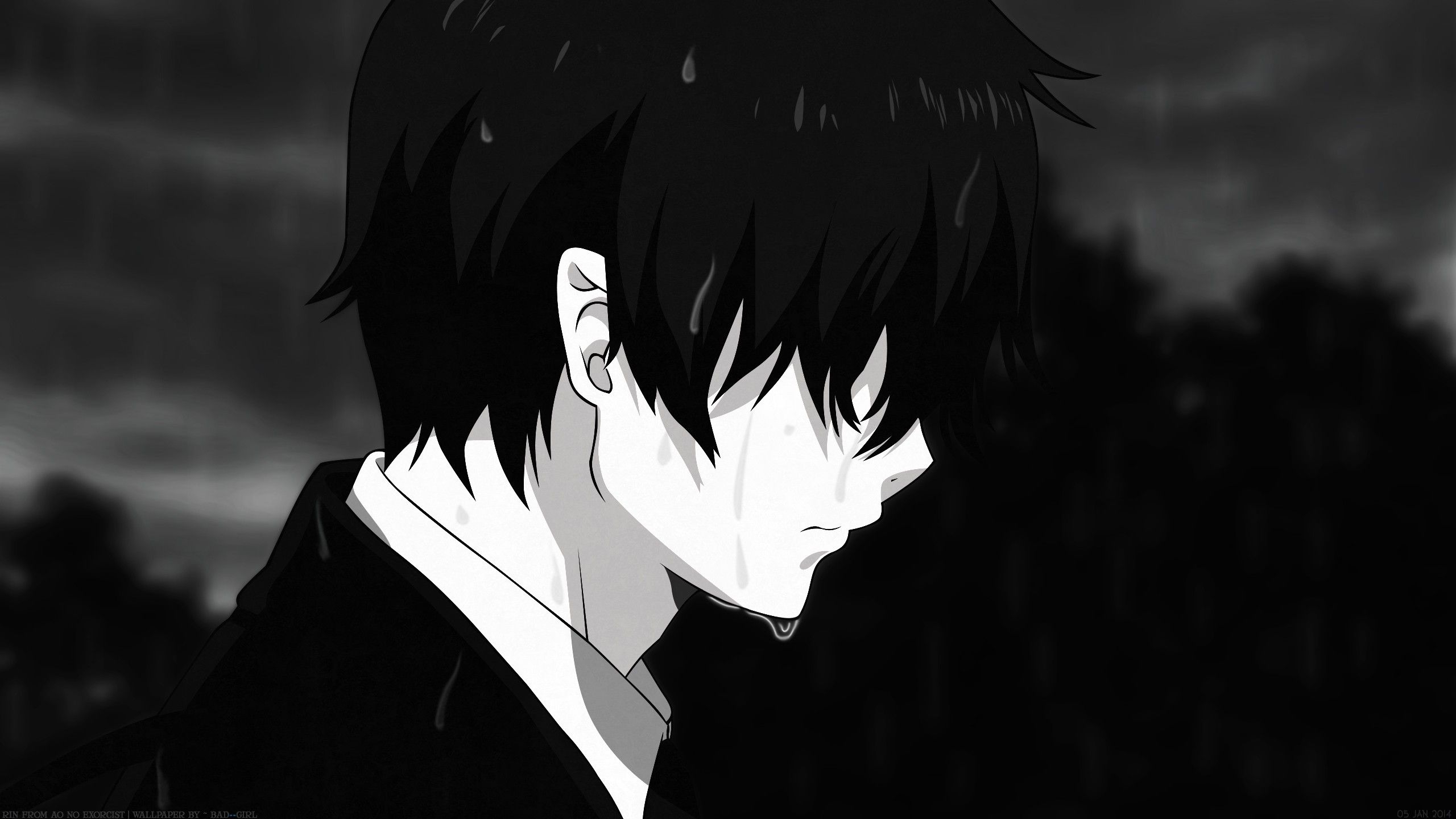 2560x1440 Sad Anime Faces Wallpaper, Desktop