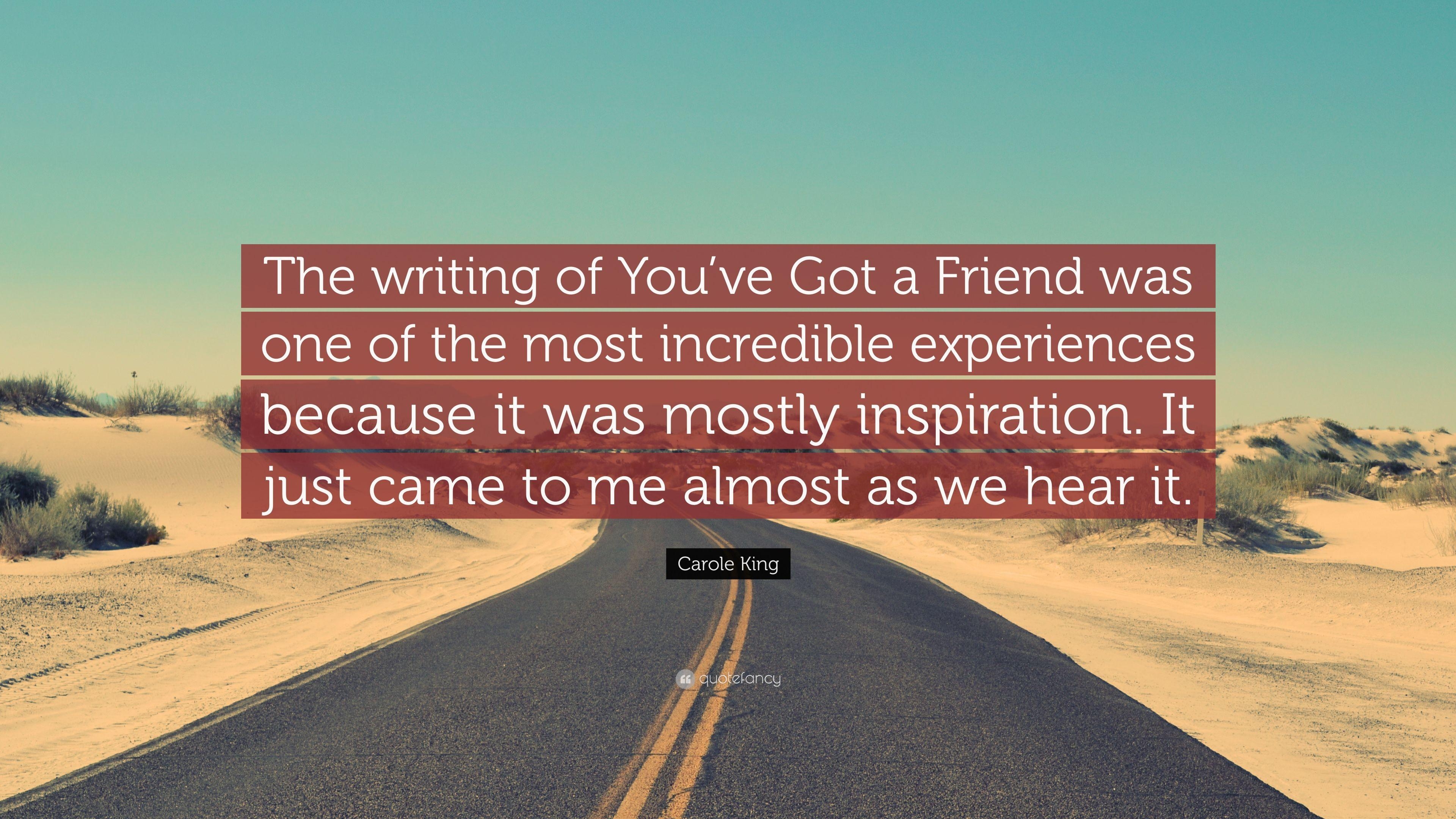 3840x2160 Carole King Quote: “The writing of You've Got a Friend was one, Desktop