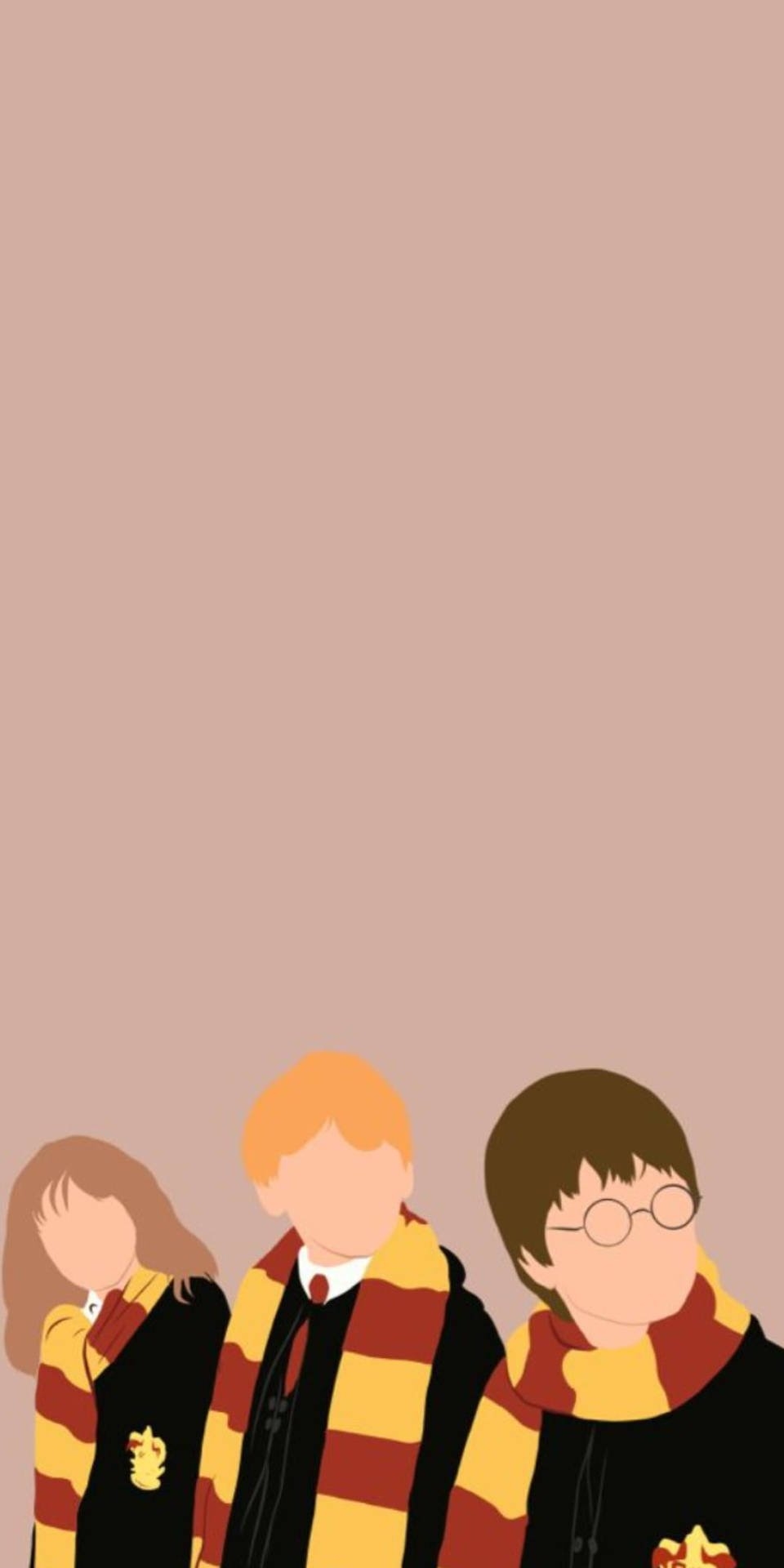 960x1920 Download Cute Harry Potter Golden Trio Art Wallpaper, Phone