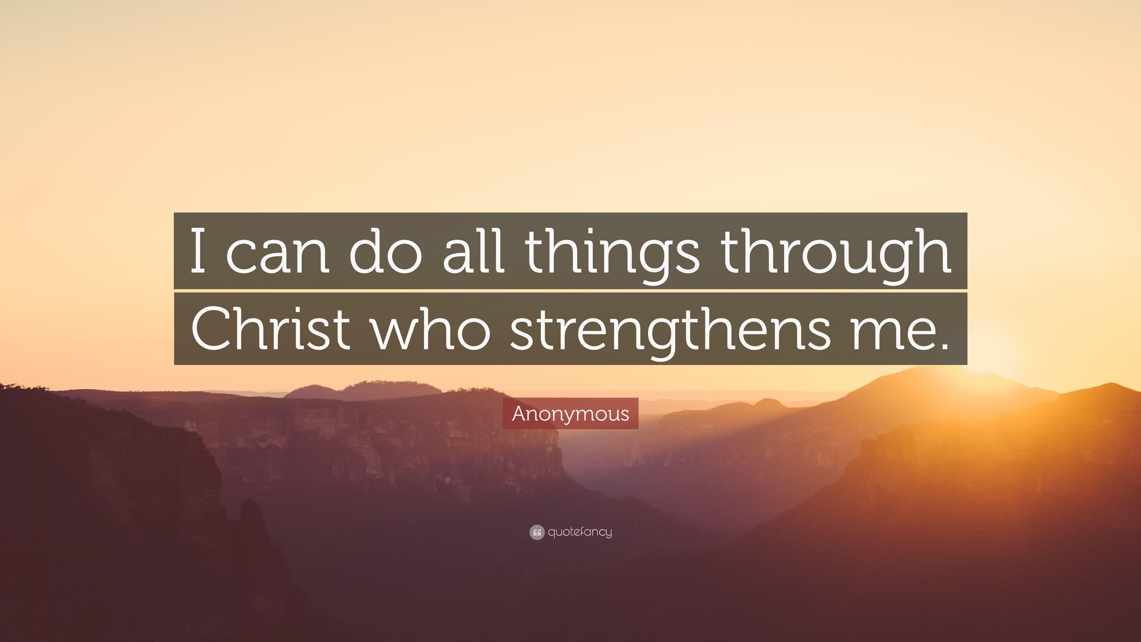 3840x2160 Anonymous Quote: “I can do all things through Christ who strengthens, Desktop