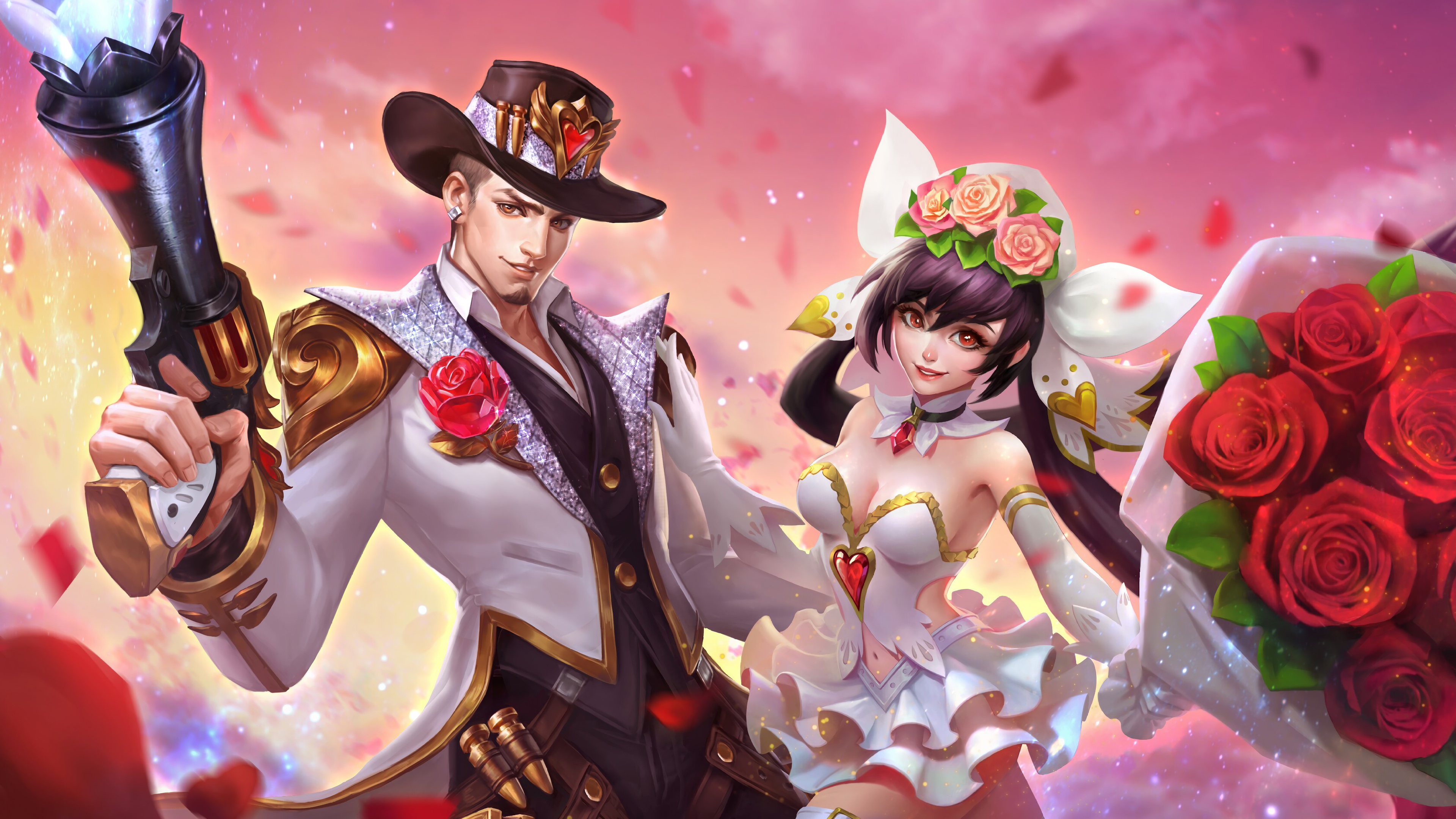 3840x2160 Clint Gun and Roses Layla Cannon and Roses Skins Mobile, Desktop