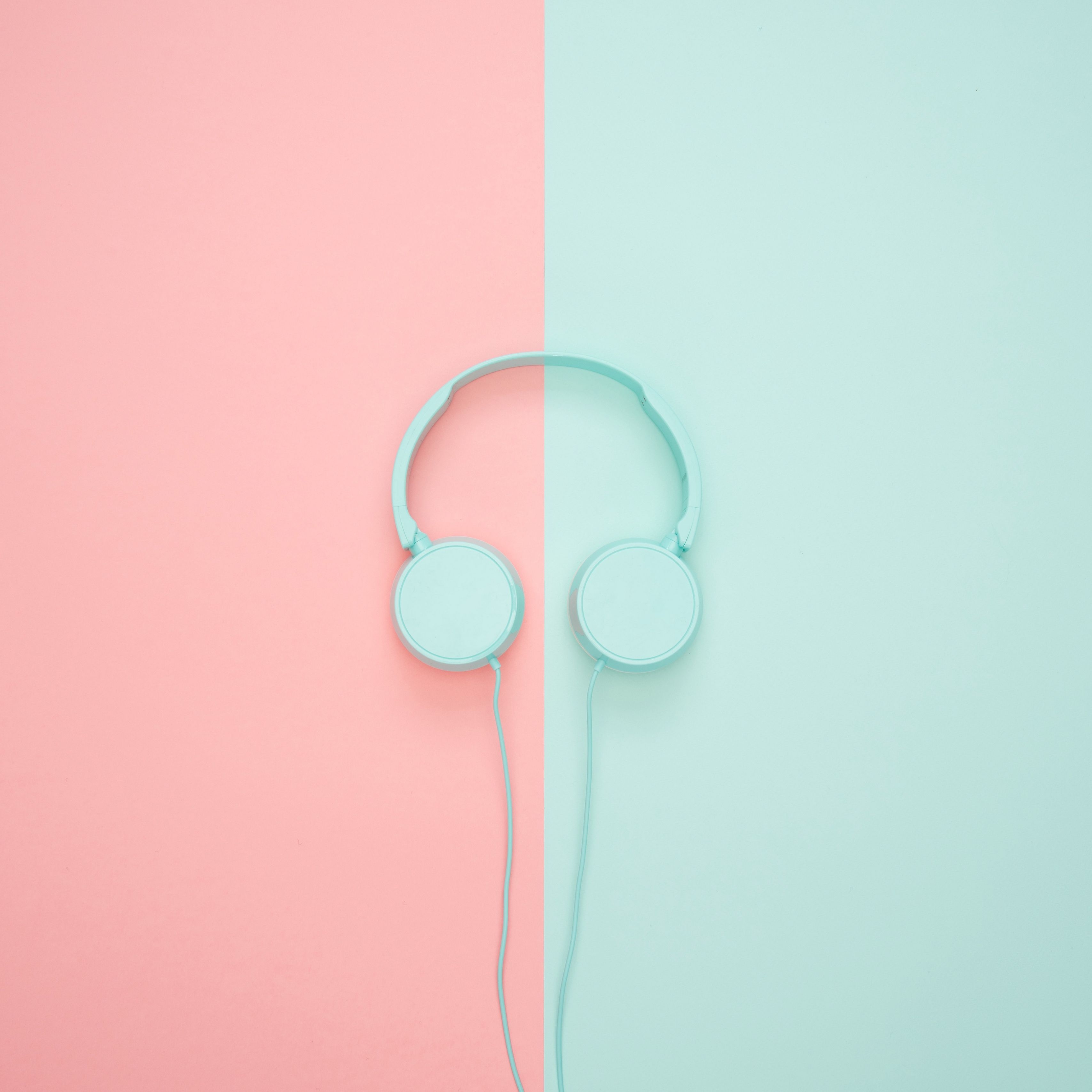 3420x3420 Download wallpaper  headphones, minimalism, pastel, pink ipad pro 12.9 retina for parallax HD background, Phone