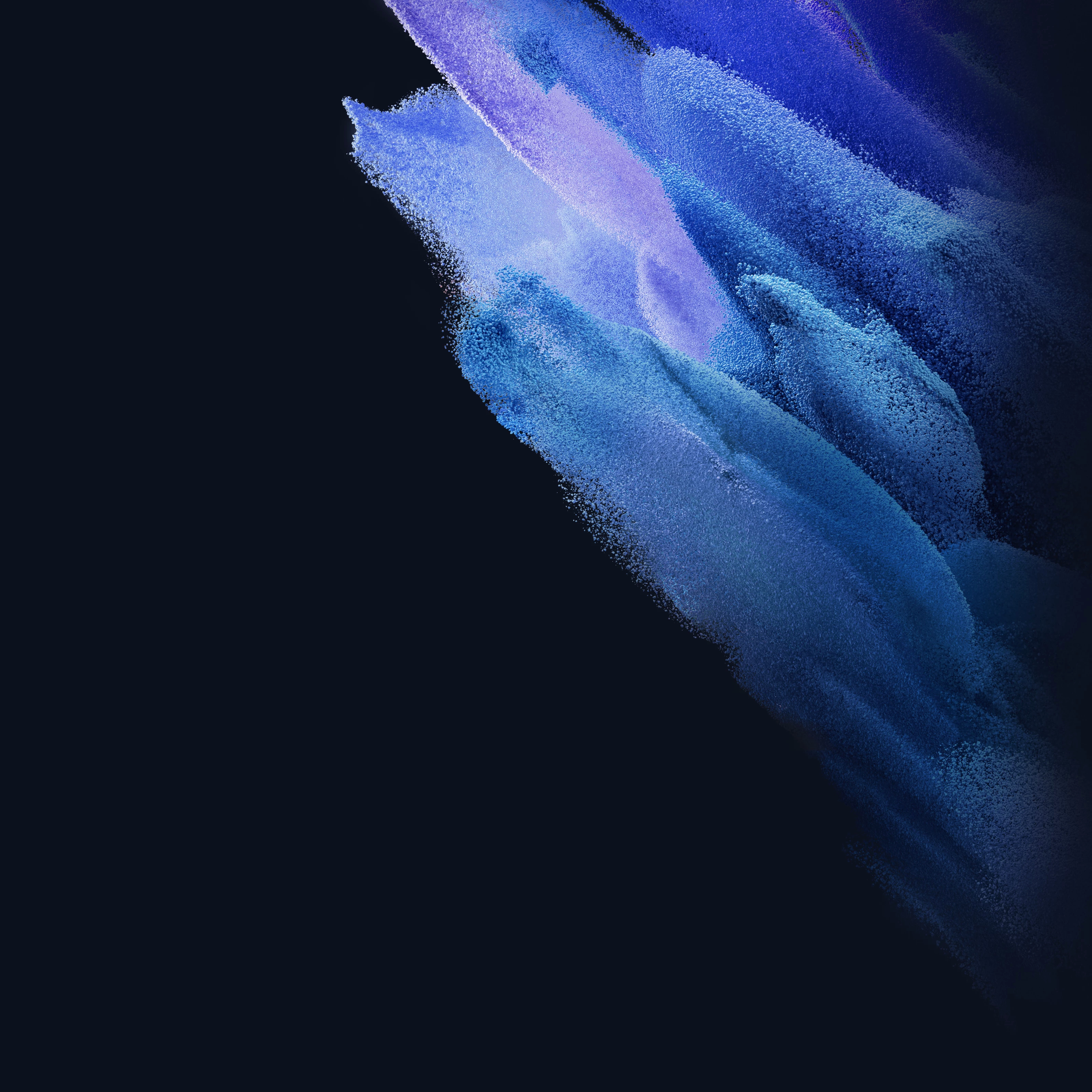 3200x3200 Samsung Galaxy S21 Wallpaper 4K, Stock, AMOLED, Particles, Blue, Black background, Abstract, Phone