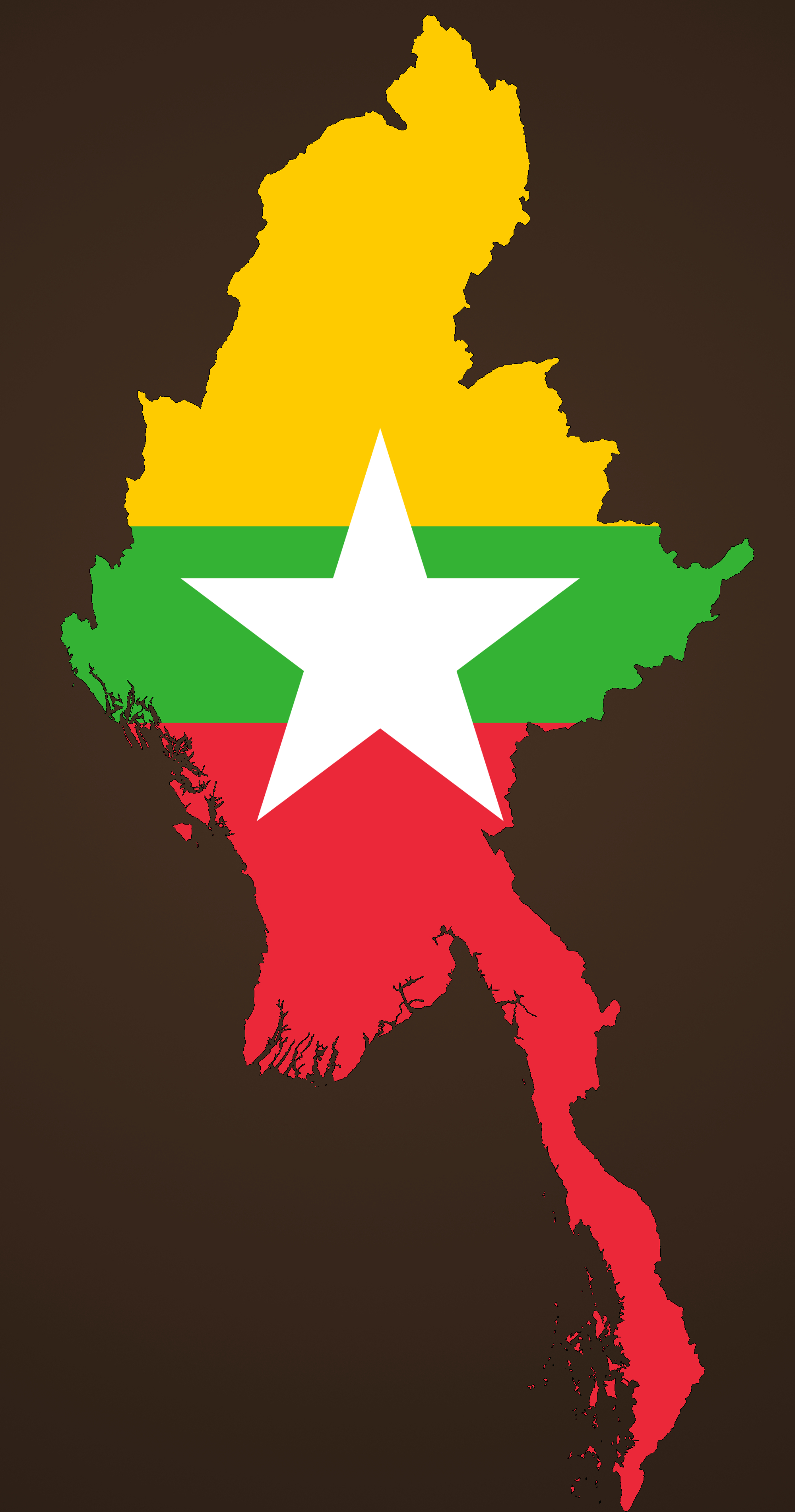 2000x3810 Flag map of Myanmar. Wallpaper. Map wallpaper, Phone