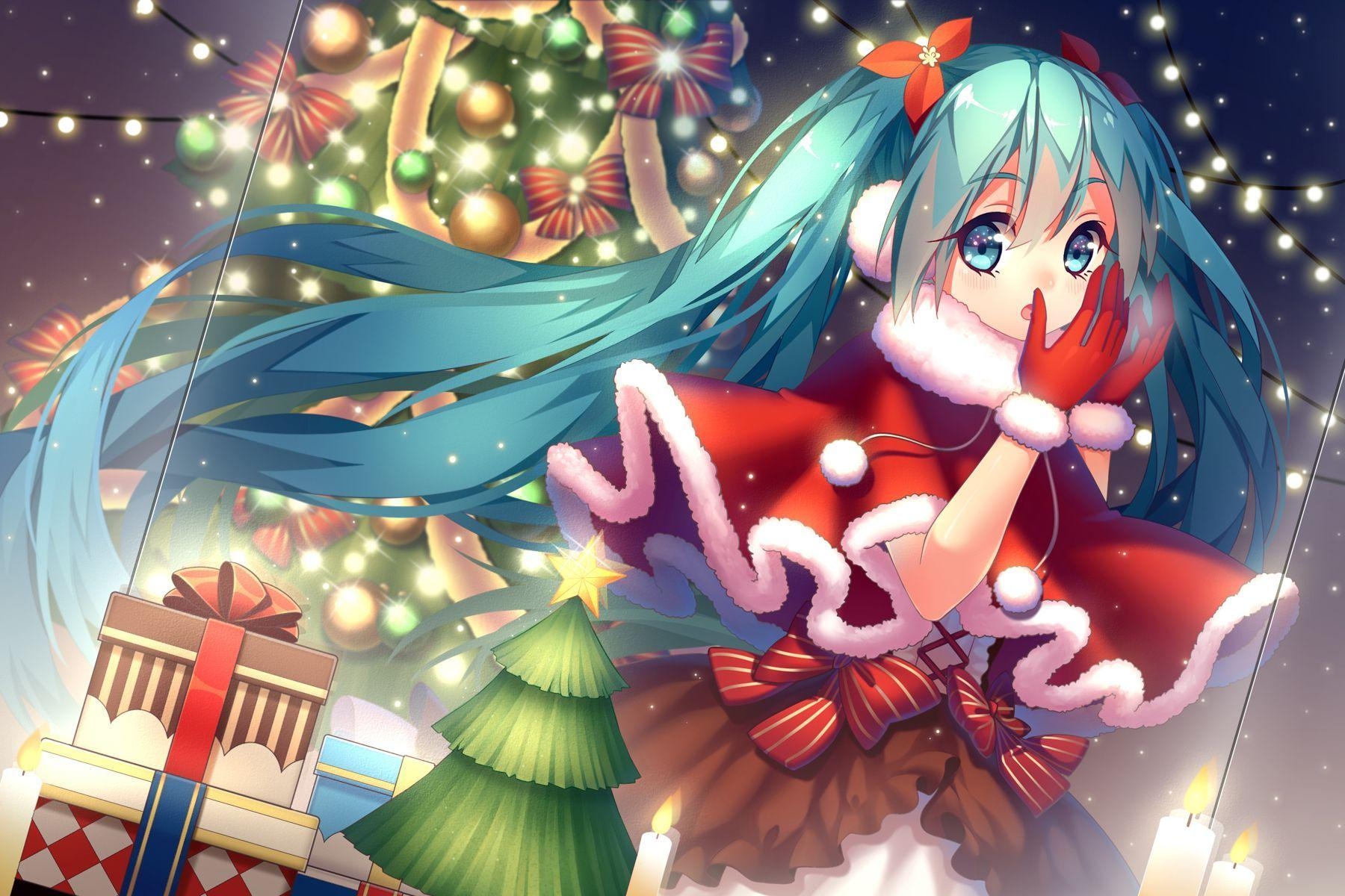 1800x1200 Miku Christmas Anime Wallpaper Free Miku Christmas Anime Background, Desktop