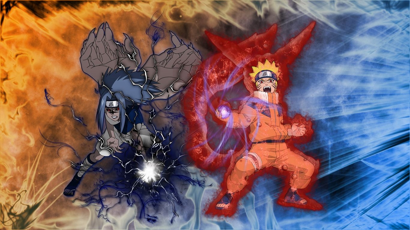 1370x770 Kid Naruto And Sasuke Fight HD Wallpaper, Desktop