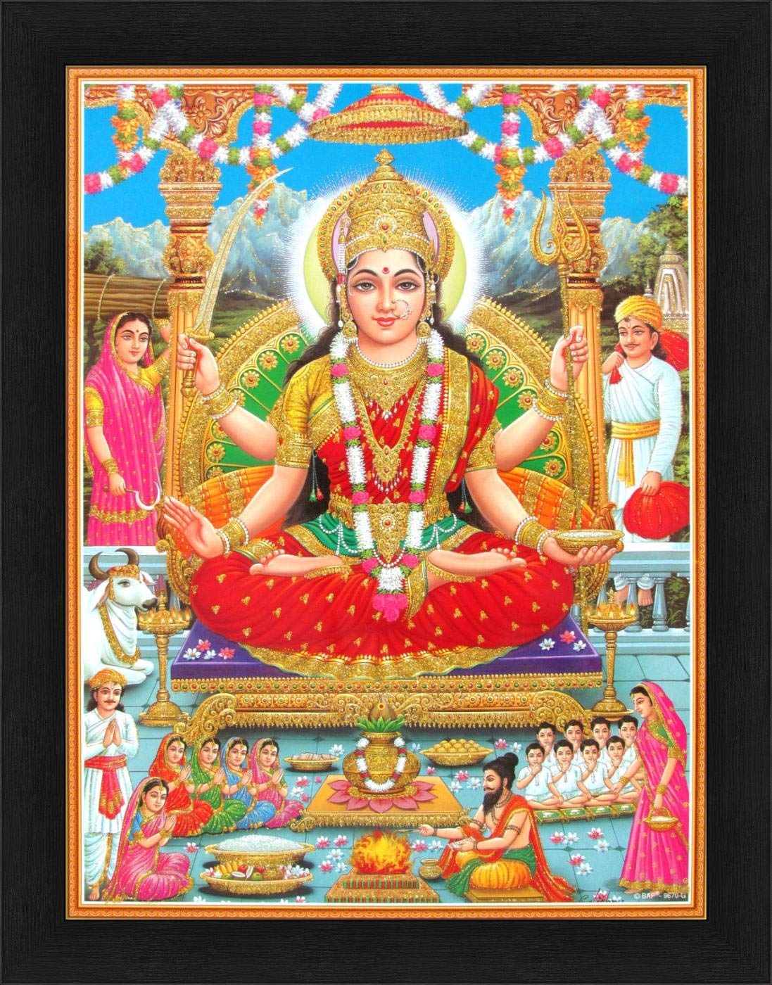 1100x1400 Avercart Goddess Santoshi Maa Poster With Photo Frame HD, Phone