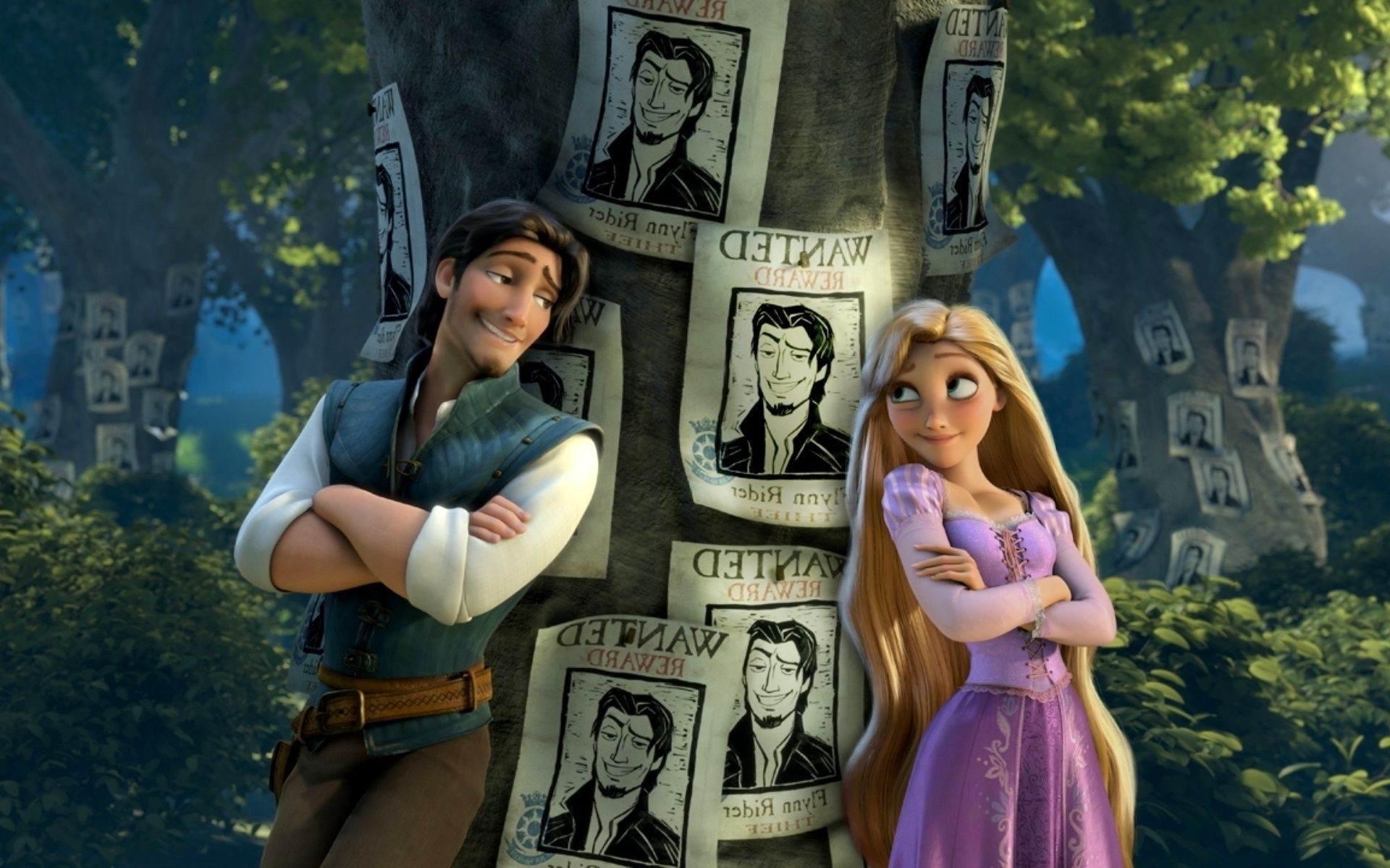 1920x1200 Flynn Rider and Rapunzel look at each other wallpaper, Desktop