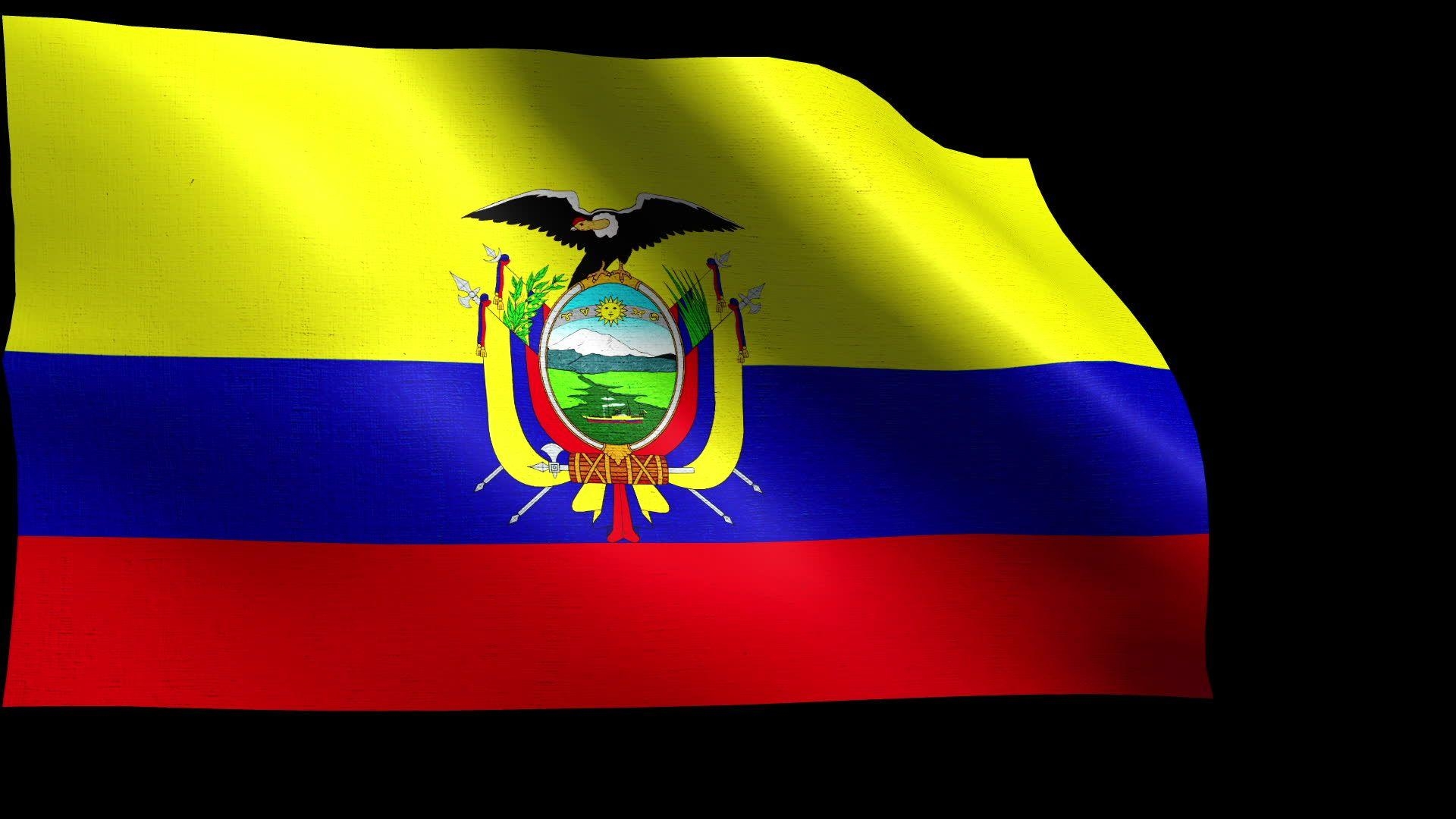 1920x1080 Blowing Ecuador Flag, Desktop