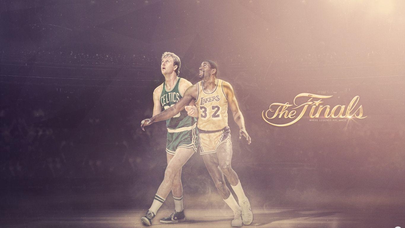 1370x770 larry bird, boston, lakers, larry bird, earvin johnson, Desktop