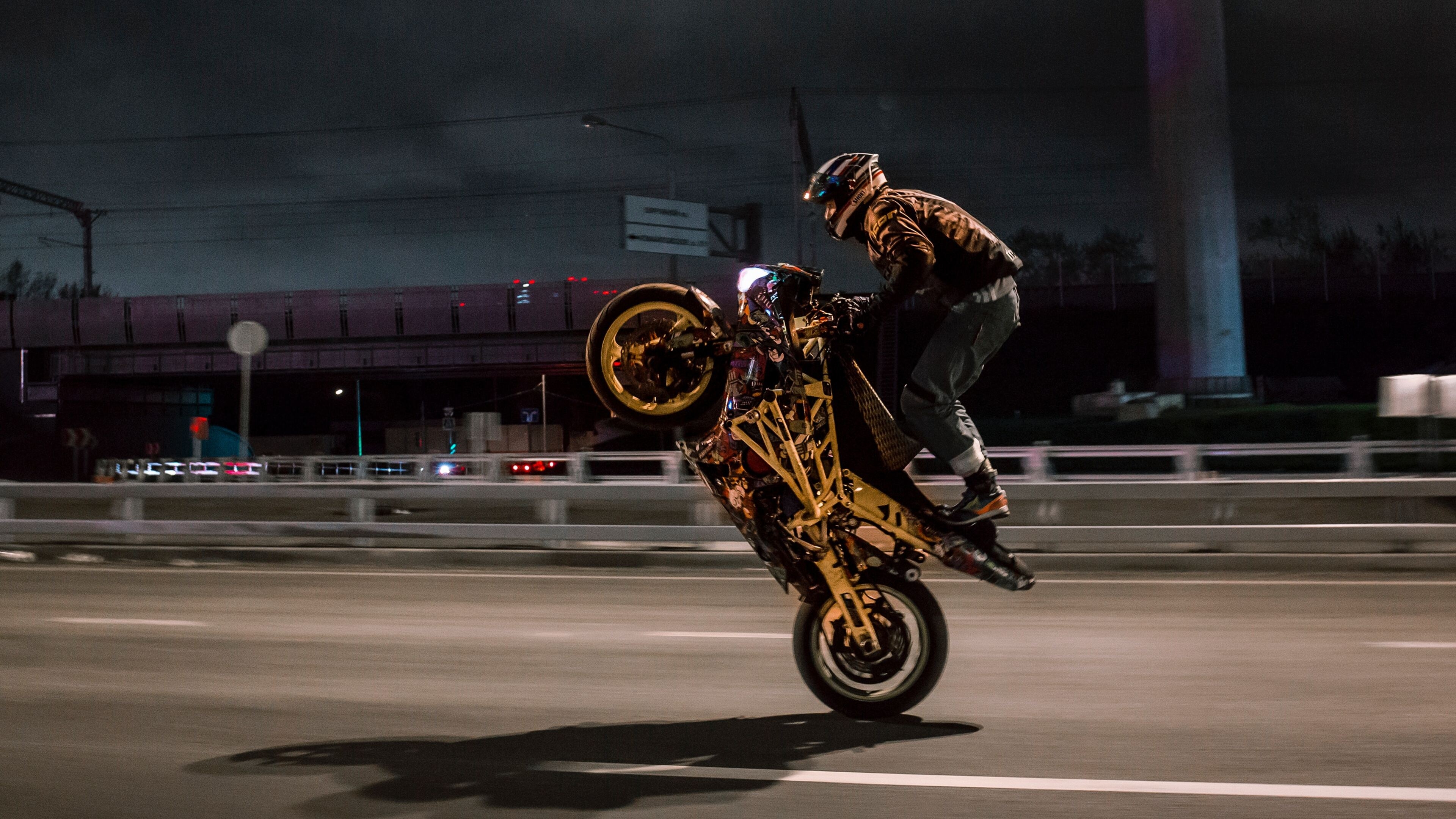 3840x2160 Urban Biker Doing Wheelie 4k HD 4k Wallpaper, Image, Background, Photo and Picture, Desktop