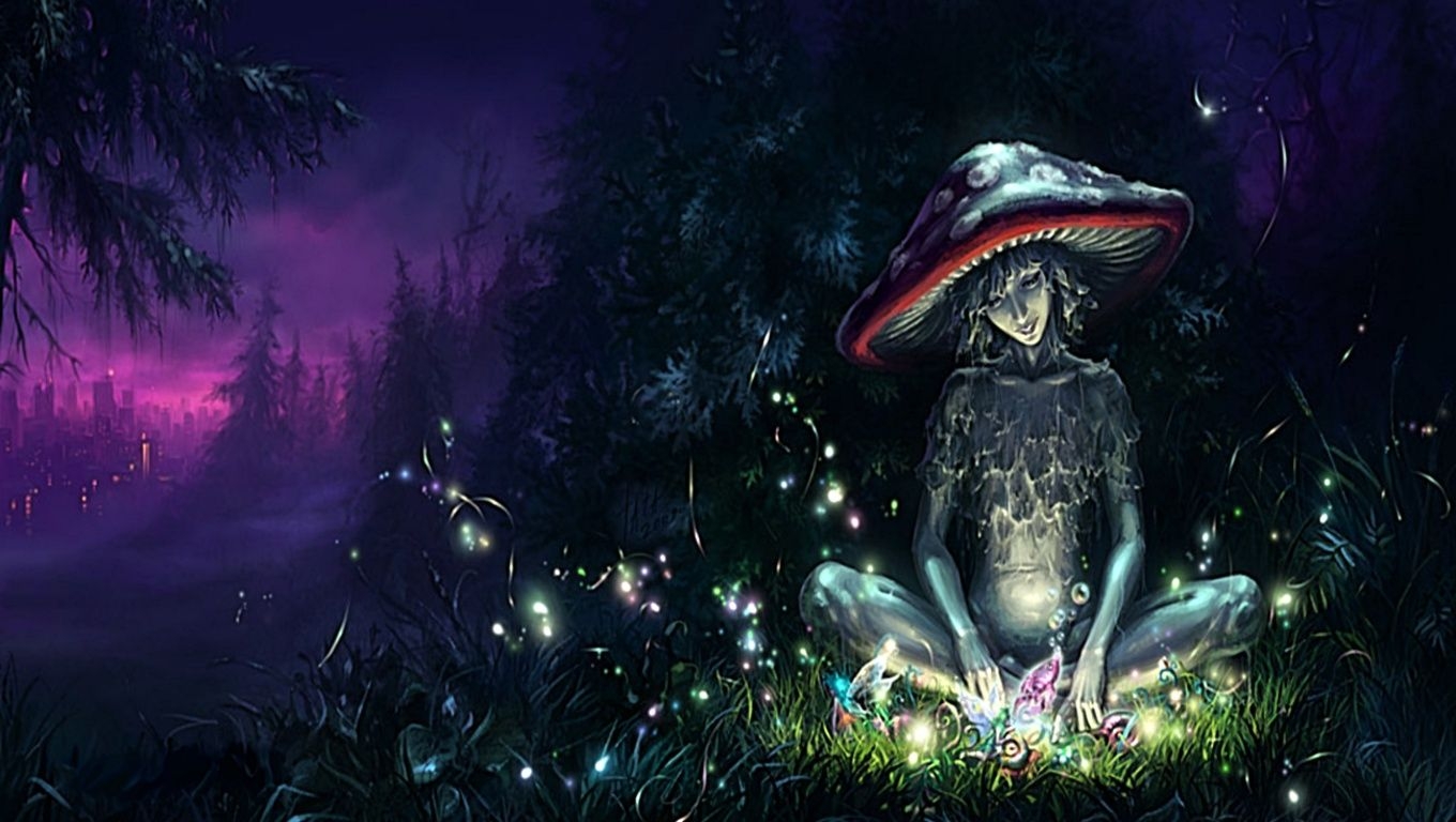 1360x770 Download Fantasy The Free Mushroom Wallpaper Full HD, Desktop