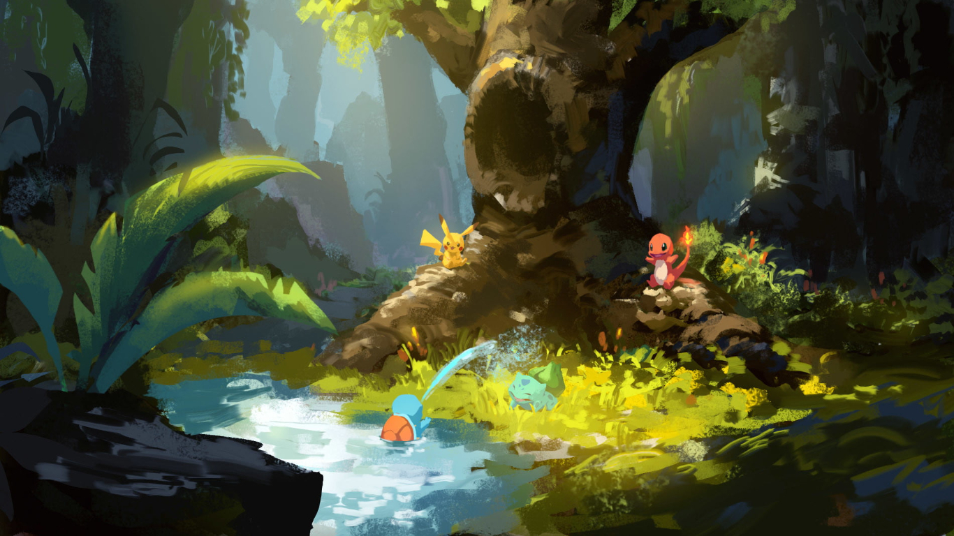 1370x770 Pokemon Forest :v, Desktop