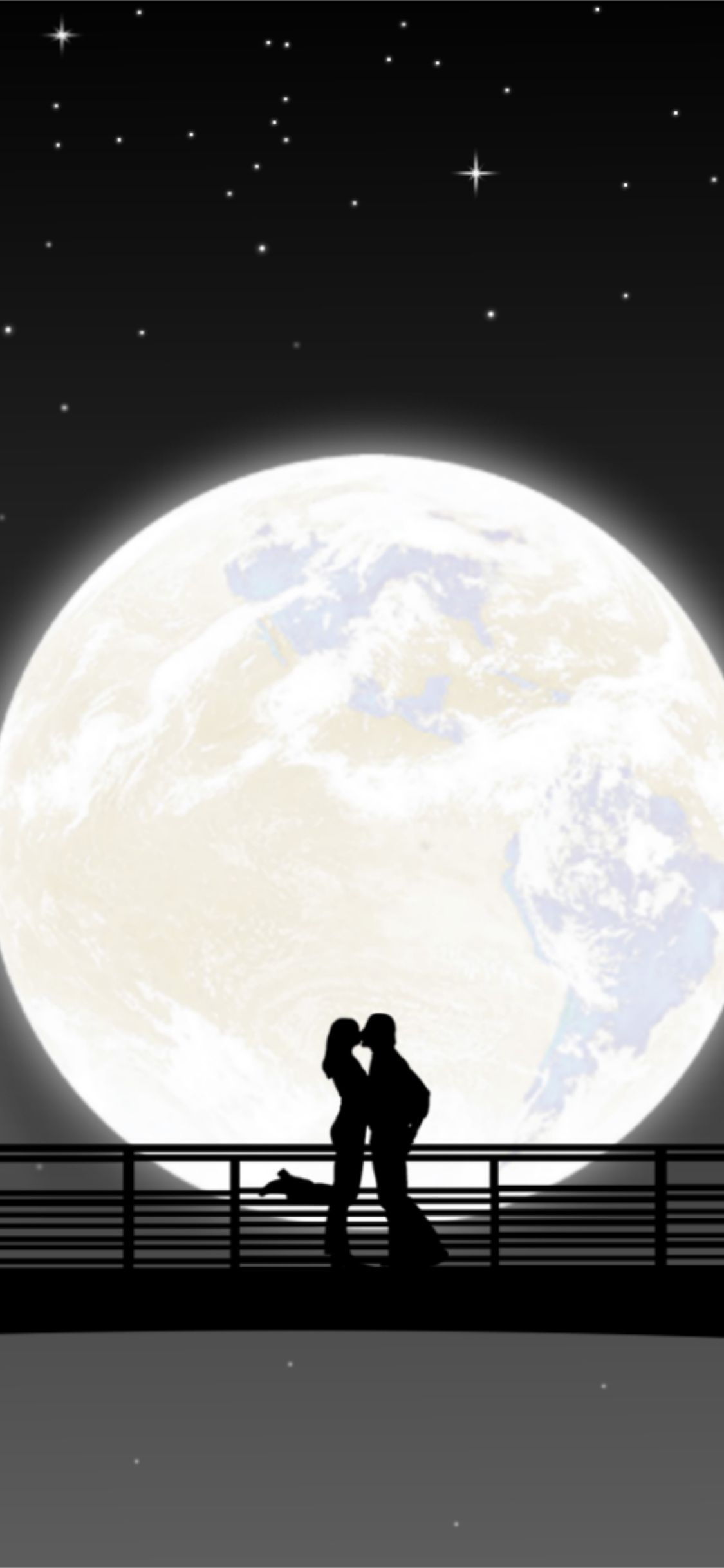 1130x2440 Full Moon Night Couple Kiss iPhone XS, iPhone iPhone X HD 4k Wallpaper, Image, Background, Photo and Picture, Phone