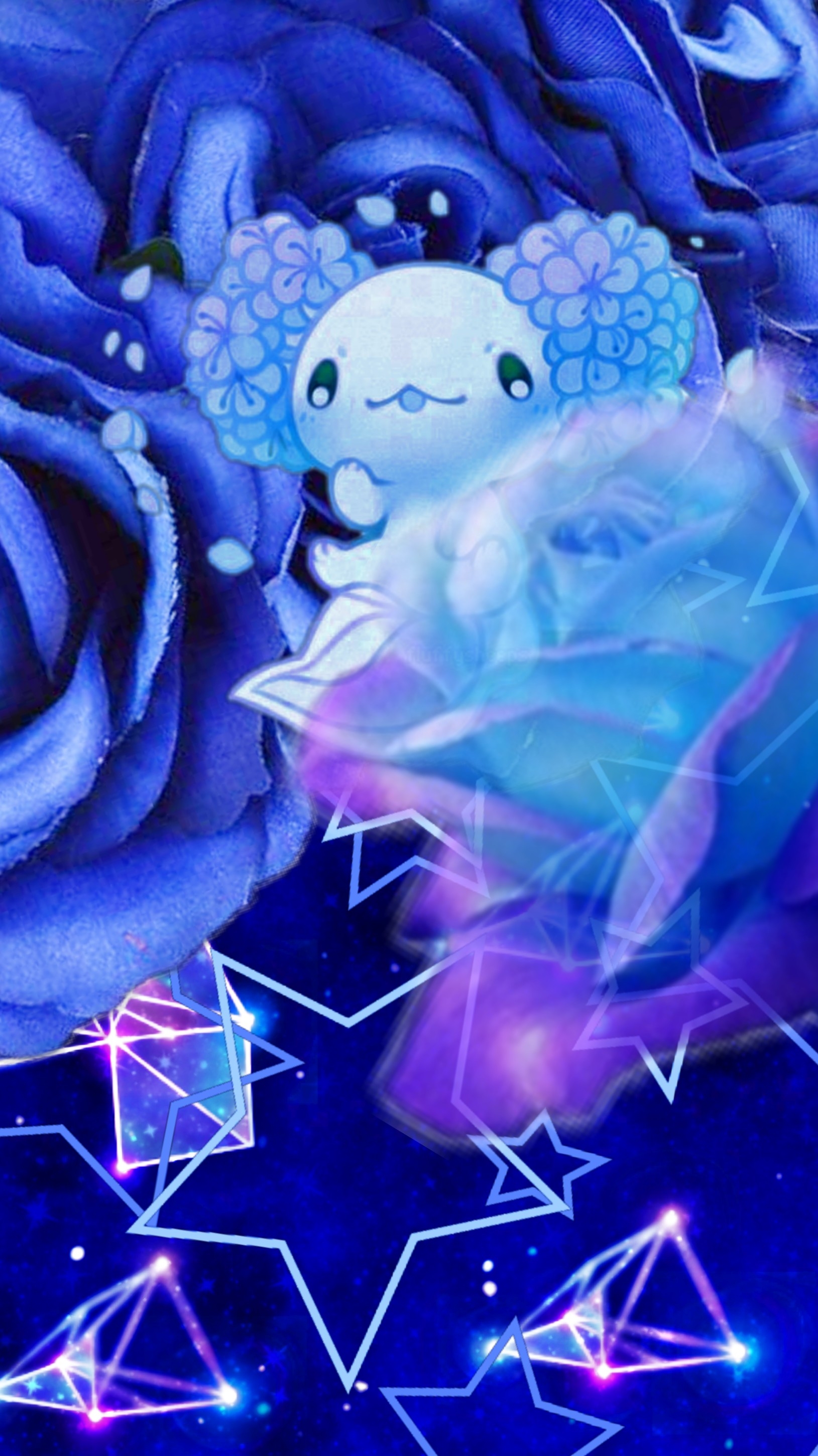 1630x2900 axolotl blue aesthetic Image, Phone