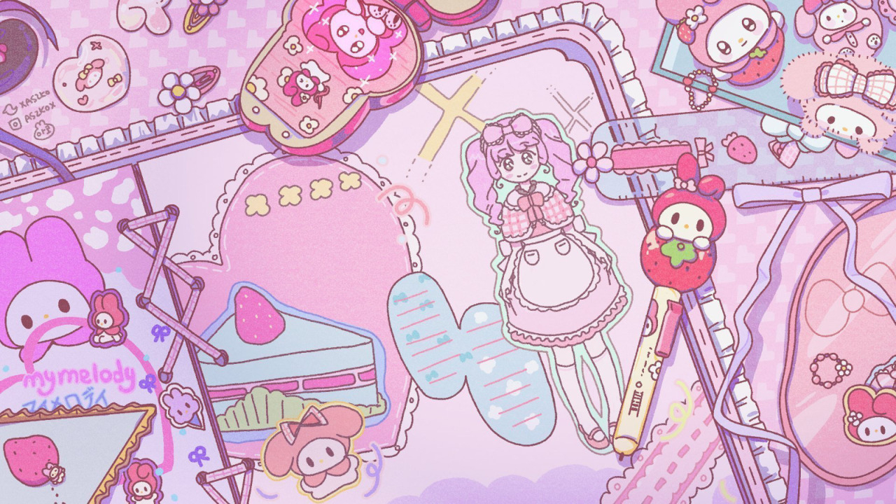 1280x720 My Melody Virtual Background By 아코(AKo), Desktop