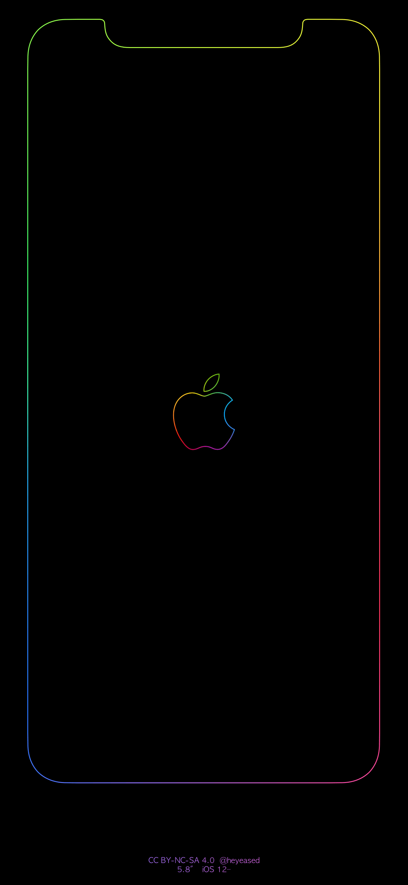 1310x2820 Rainbow border & apple logo iPhone wallpaper Imgur links, Phone