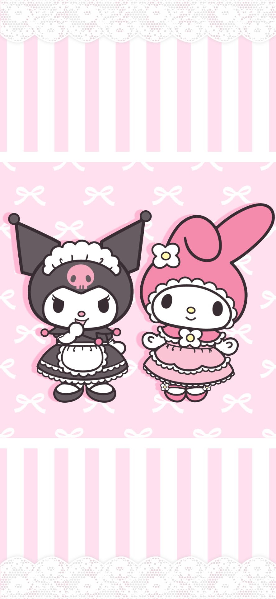 890x1920 pink kuromi and my melody wallpaper, Phone