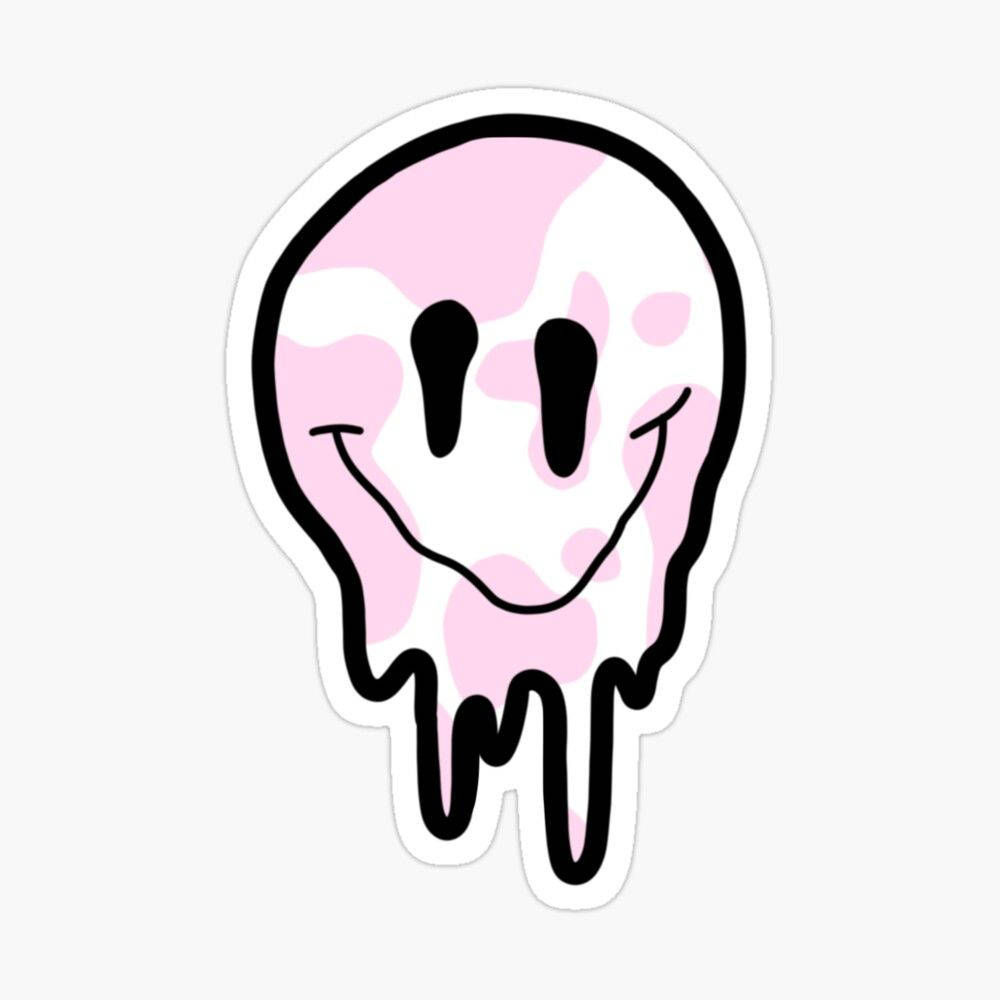 1000x1000 Download Dripping Pink Preppy Smiley Face Wallpaper, Phone