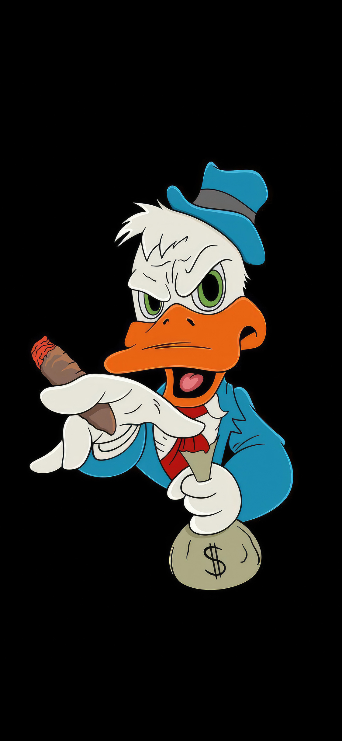 1130x2440 Donald Duck Cigar And Money, Phone