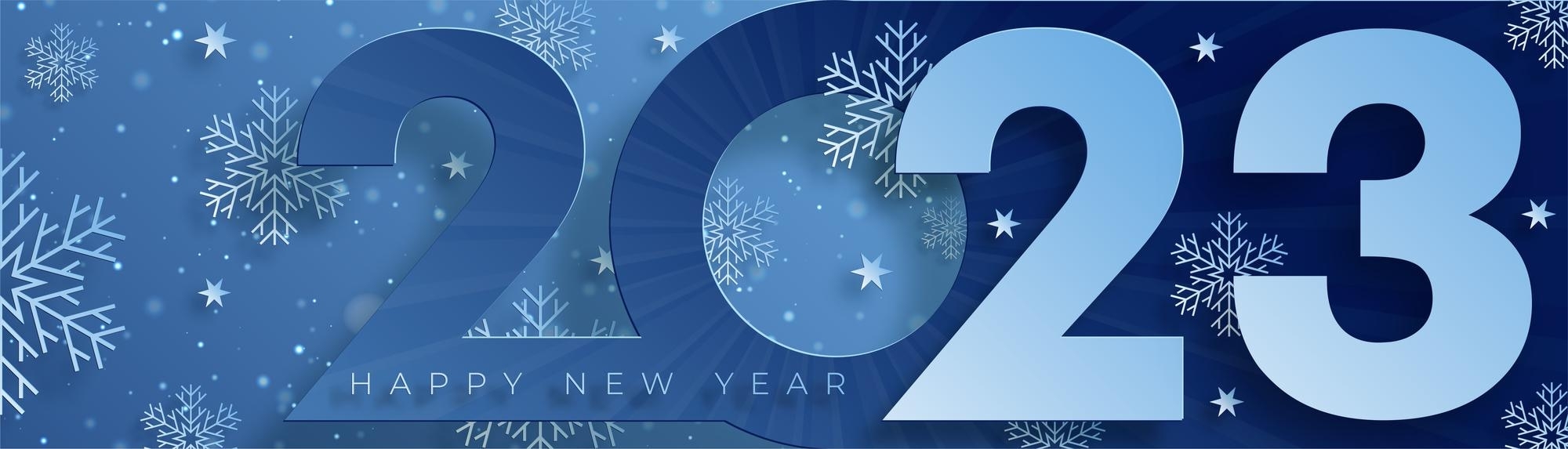 2000x580 Premium Vector. Happy new year 2023 festive pattern on color background, Dual Screen