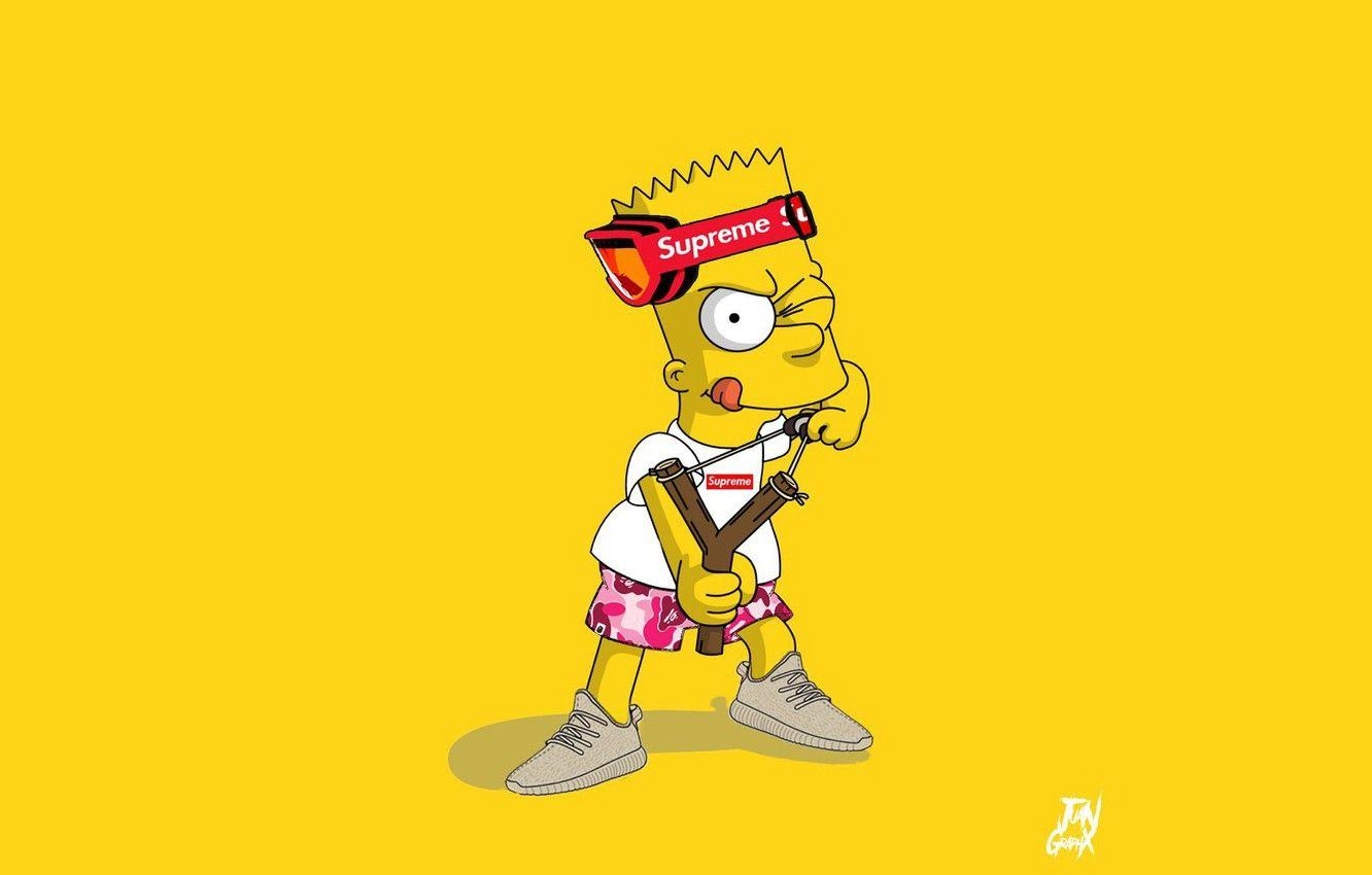 1340x850 Bape Hypebeast Bart Simpson Supreme.walpaperlist.com, Desktop