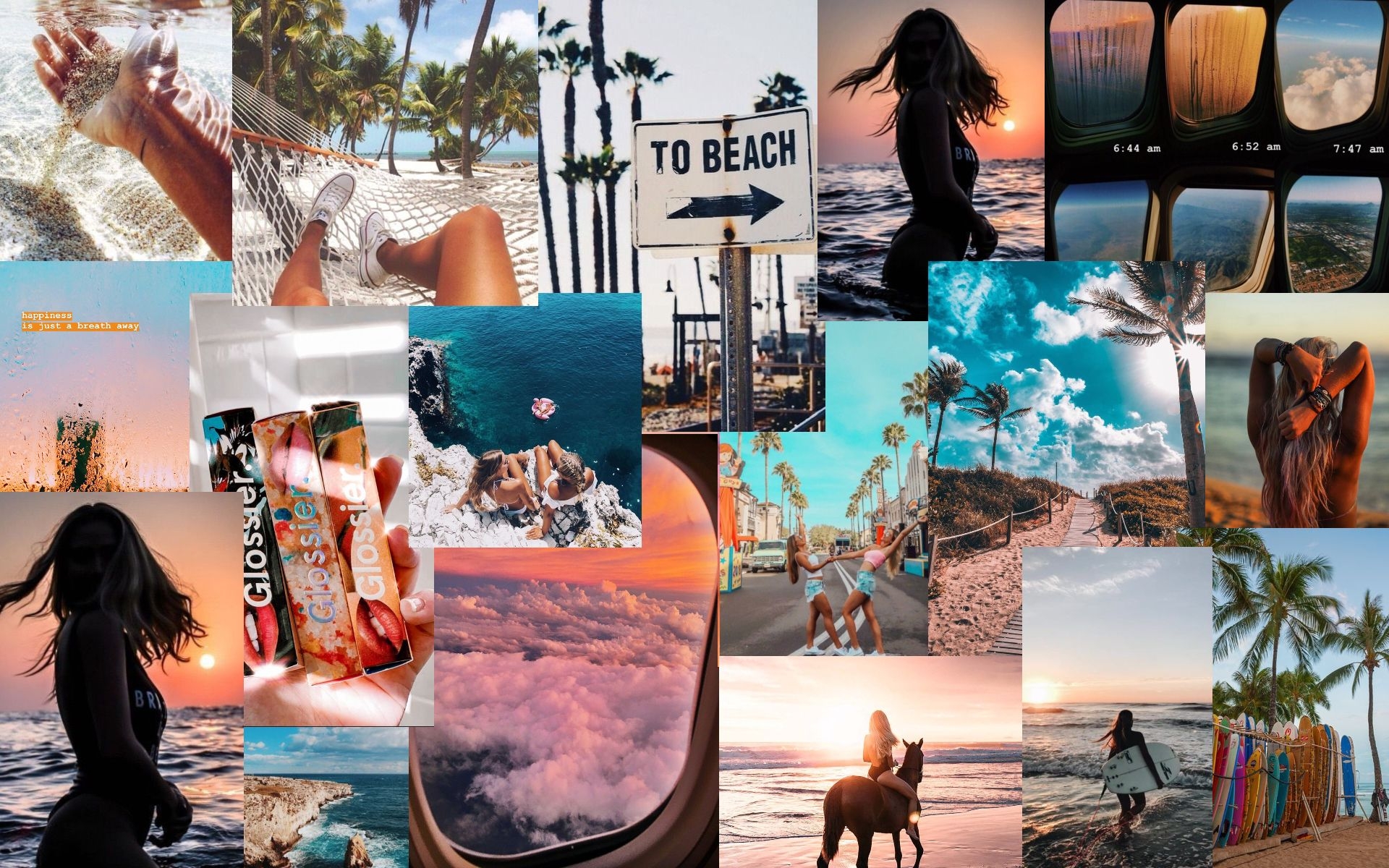 1920x1200 Aesthetic Summer Collage Wallpaper, Desktop