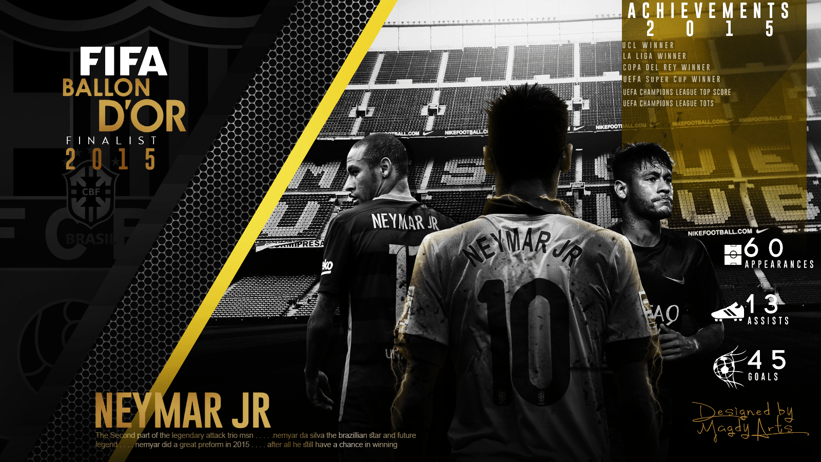 1600x900 FIFA Ballon D'Or 2015 Finalist: Neymar, Desktop