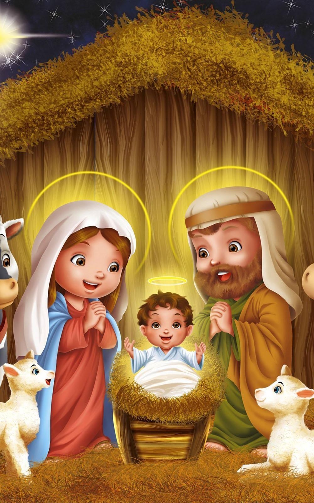 1000x1600 Christmas Jesus Born Artwork 4K Ultra HD Mobile Wallpaper, Phone