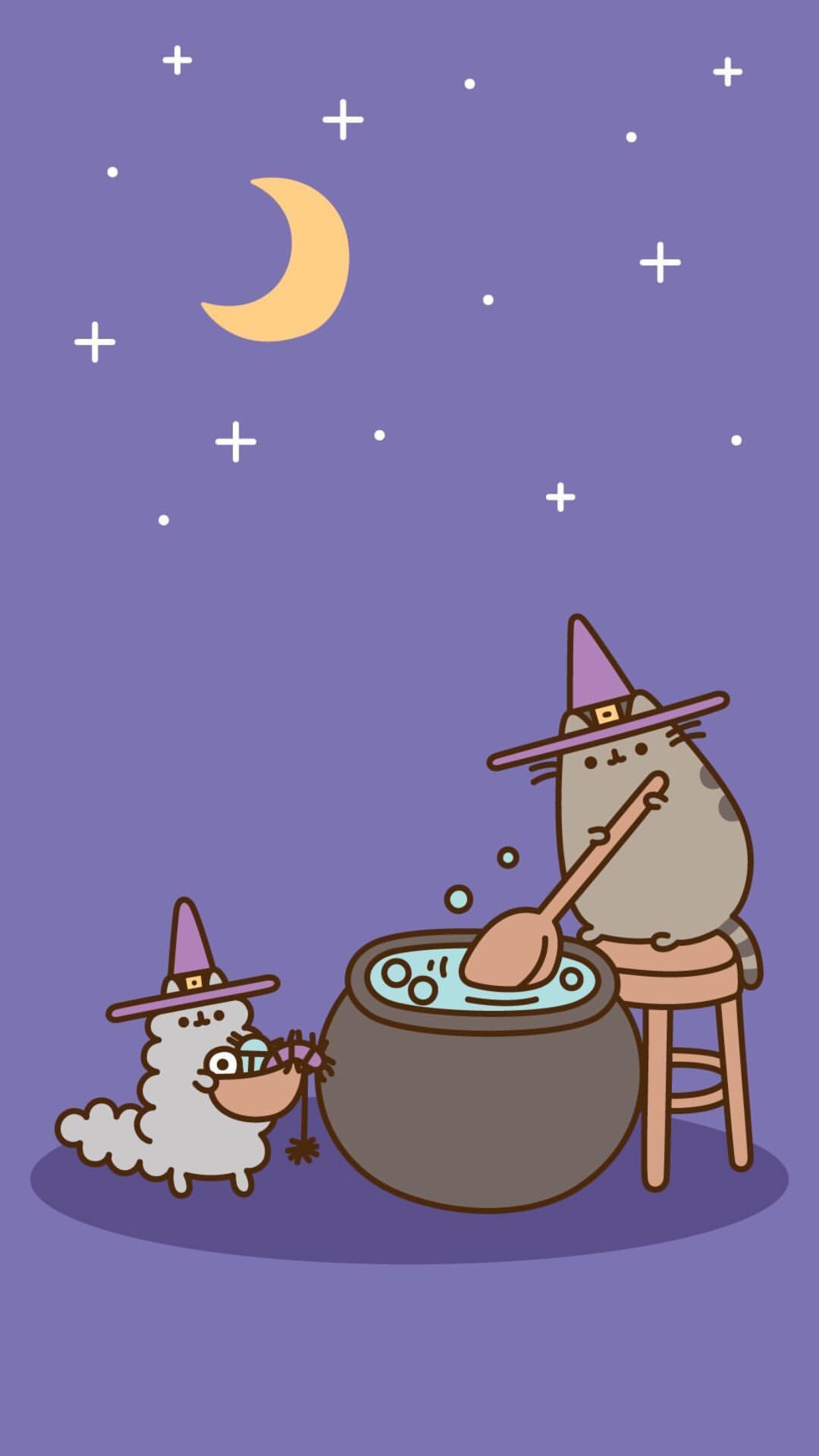 1250x2210 pusheen halloween witch wallpaper !!. Kawaii Wallpaper, Phone