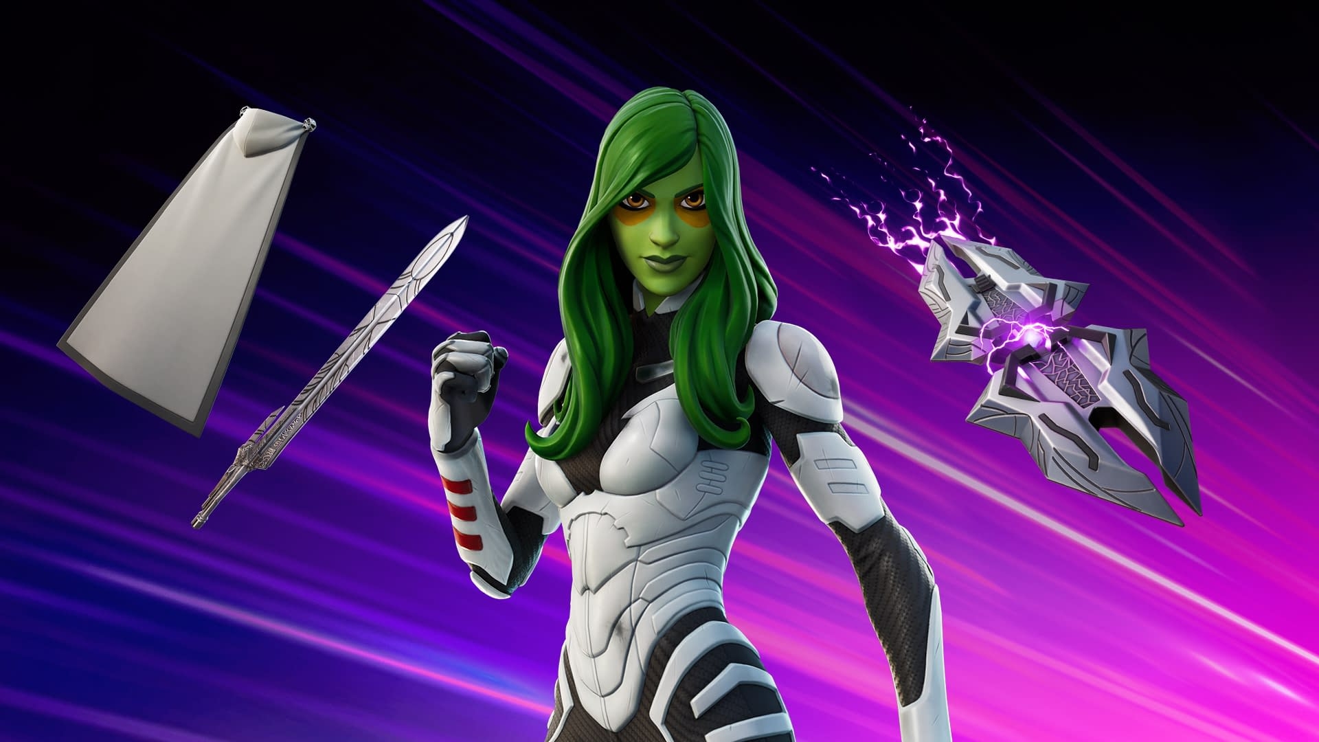 1920x1080 Gamora From Guardians Of The Galaxy Crashes Into Fortnite, Desktop