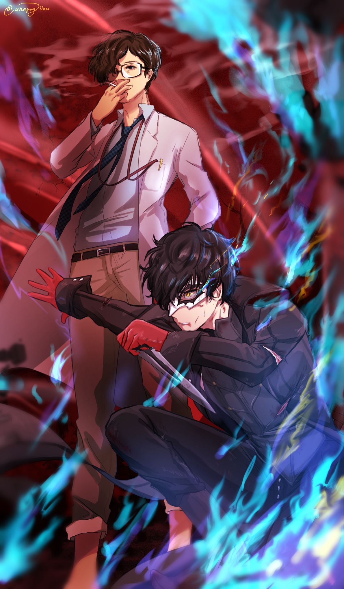 1200x2040 P5R Takuto Maruki & Joker by IIZU. Persona 5 anime, Persona 5 joker, Persona 5, Phone