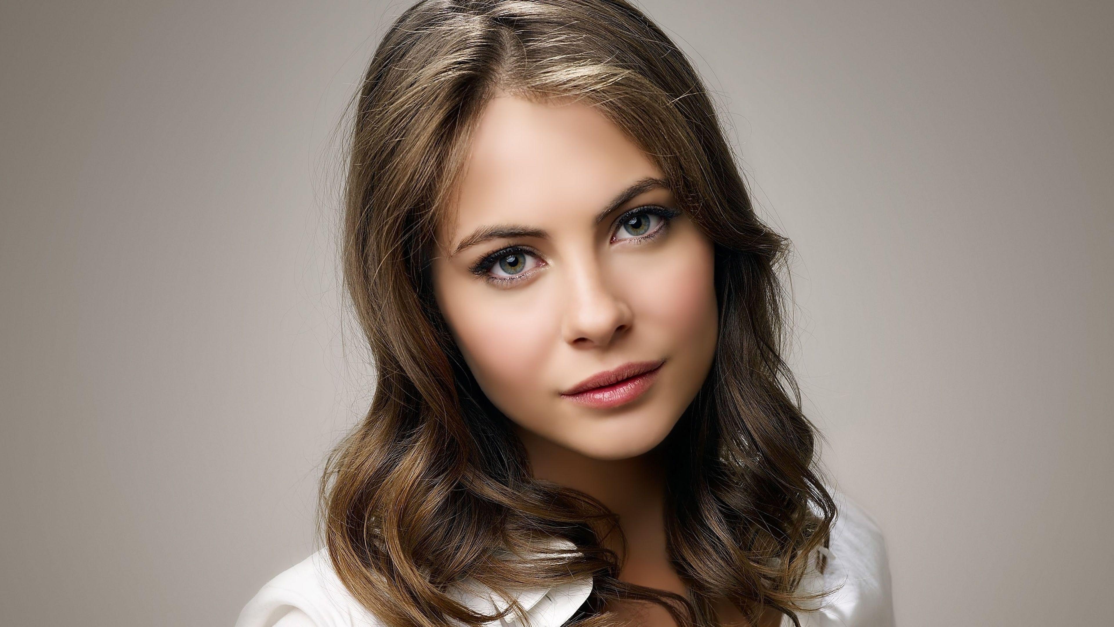 3840x2160 Download Wallpaper  Willa holland, Brunette, Face, Shirt, Desktop