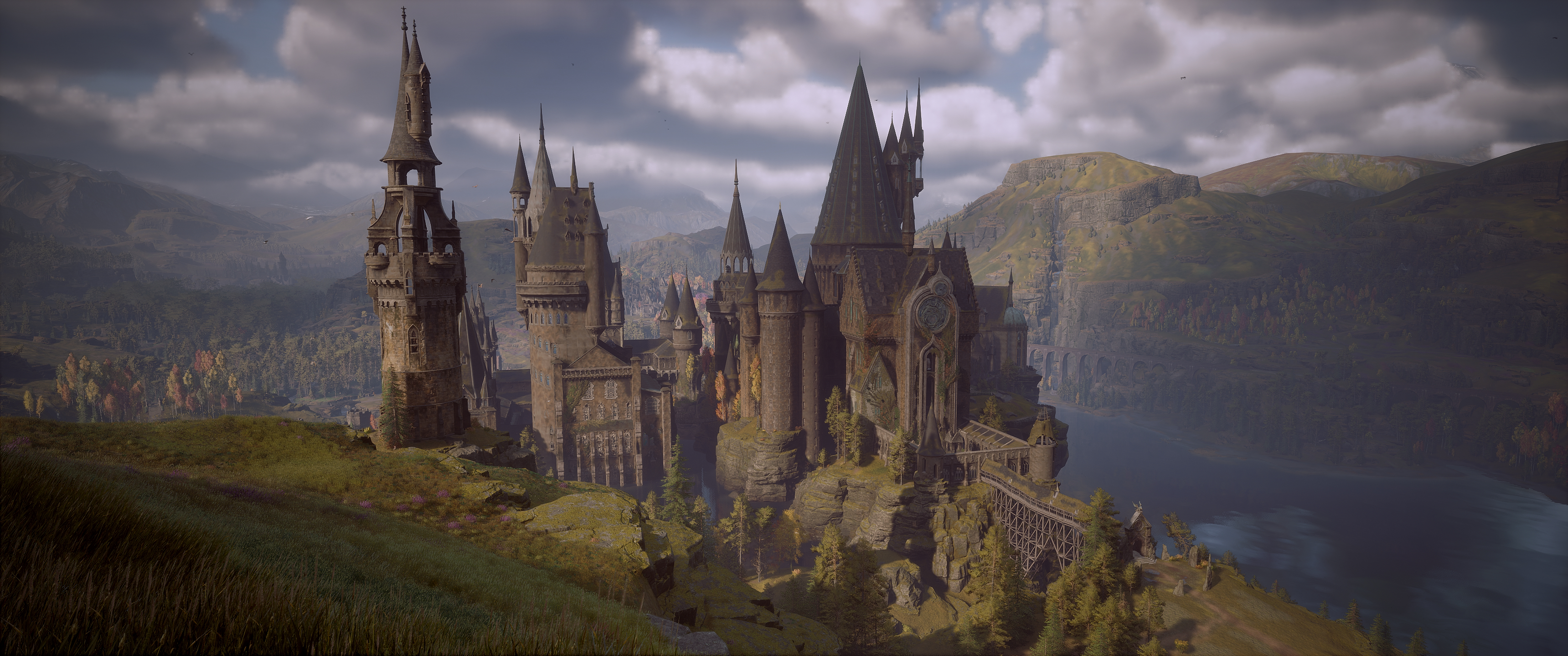 3440x1440 Wallpaper, video games, Hogwarts Legacy, Game CG, screen shot, Portkey Games, Dual Screen