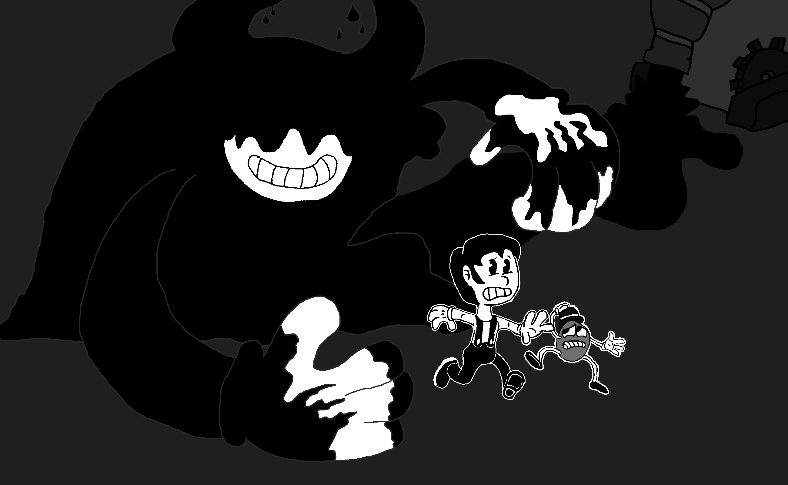 2600x1600 Tim and Hovis in Bendy And The Ink Machine, Desktop