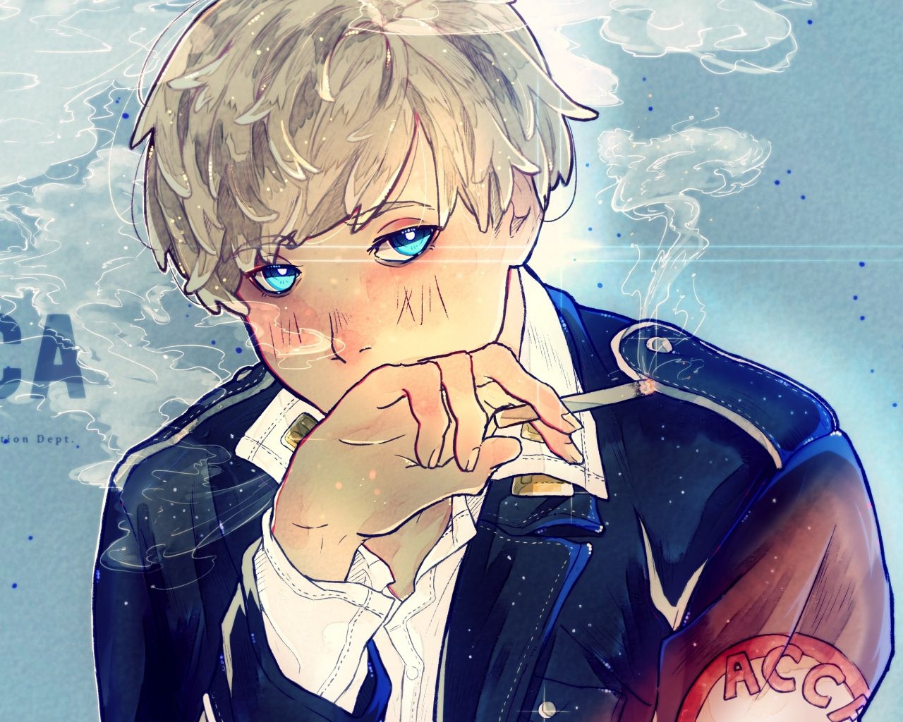 1280x1030 Desktop Wallpaper Jean Otus, Acca: 13 Ku Kansatsu Ka, Smoking, Anime Boy, HD Image, Picture, Background, Vj Srd, Desktop