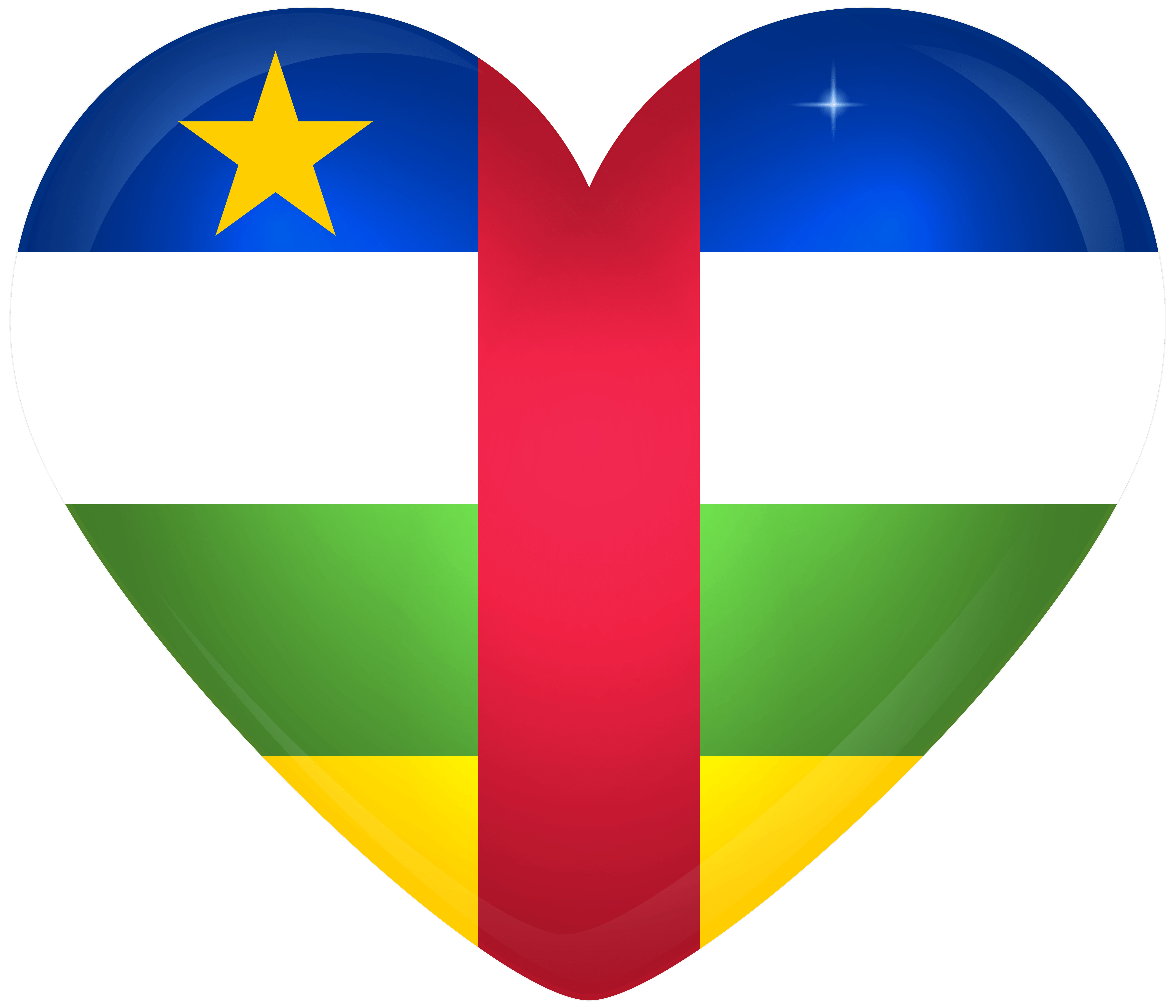 6000x5150 Central African Republic Large Heart Flag, Desktop