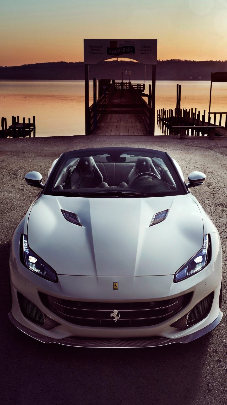 950x1690 White Ferrari Portofino 4K Ultra HD Mobile Wallpaper, Phone