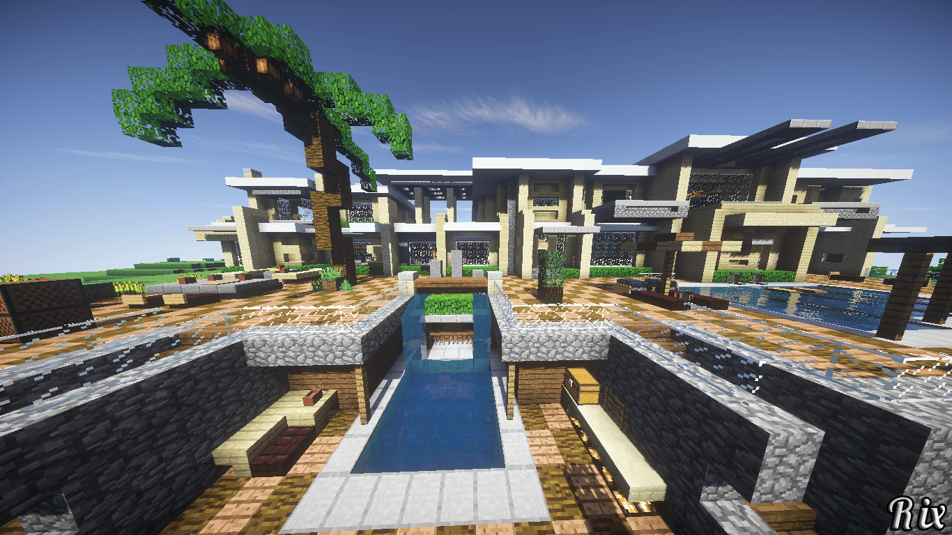 1370x770 Minecraft Modern House2 Wallpaper and Background Imagex768, Desktop