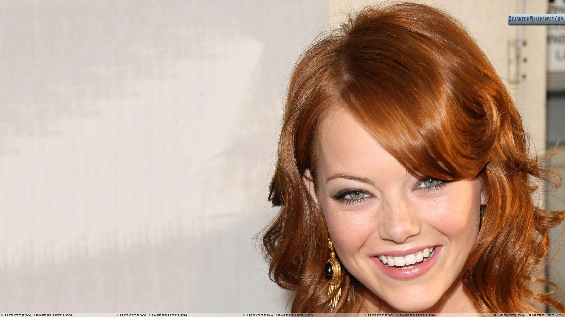 1920x1080 Emma Stone Smiling Pink Lips And Cute Eyes Wallpaper, Desktop