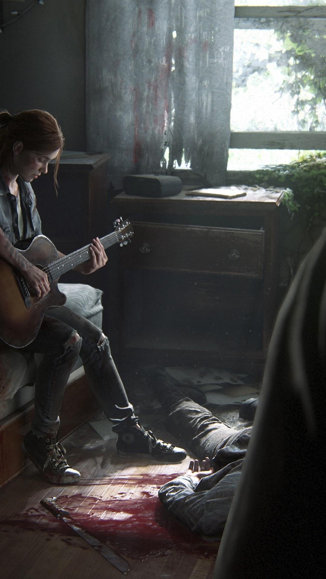 1080x1920 The Last of Us Part 2 Ellie Playing Guitar 4K Wallpaper, Phone